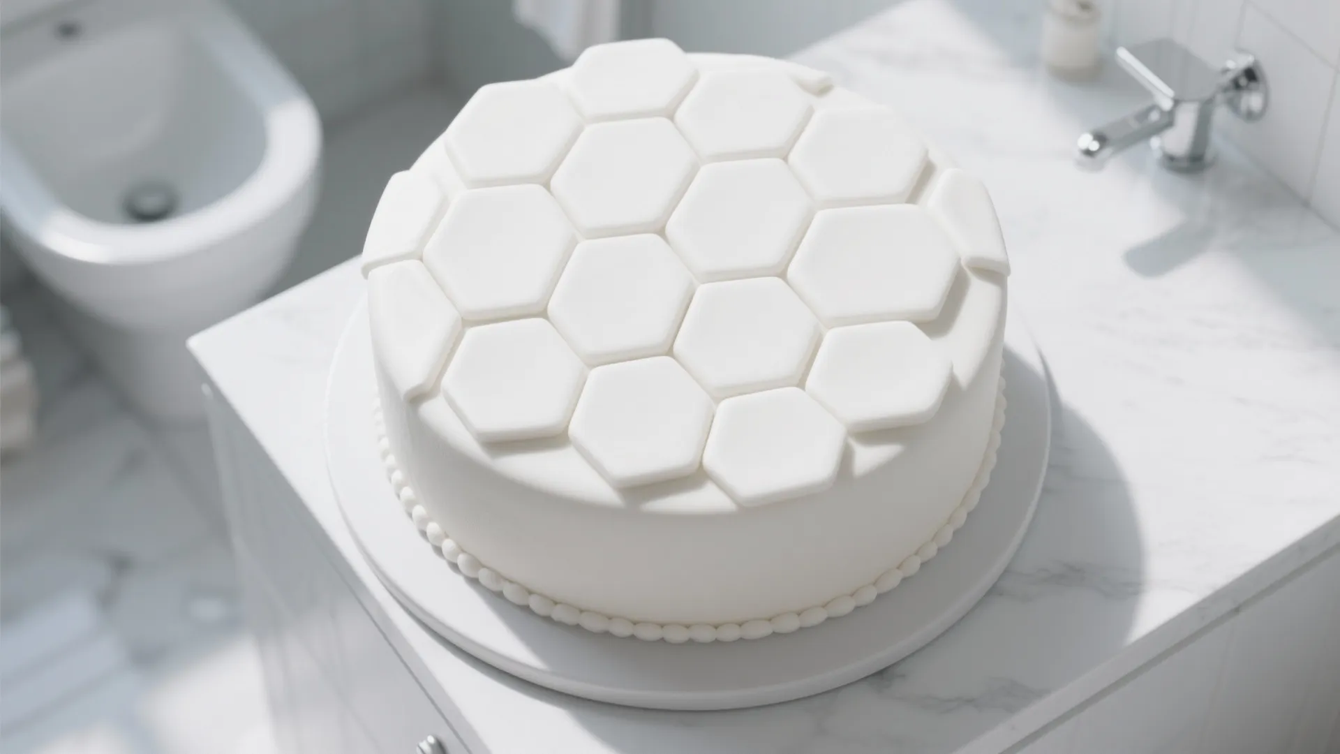 Minimalist Tile Pattern Cake