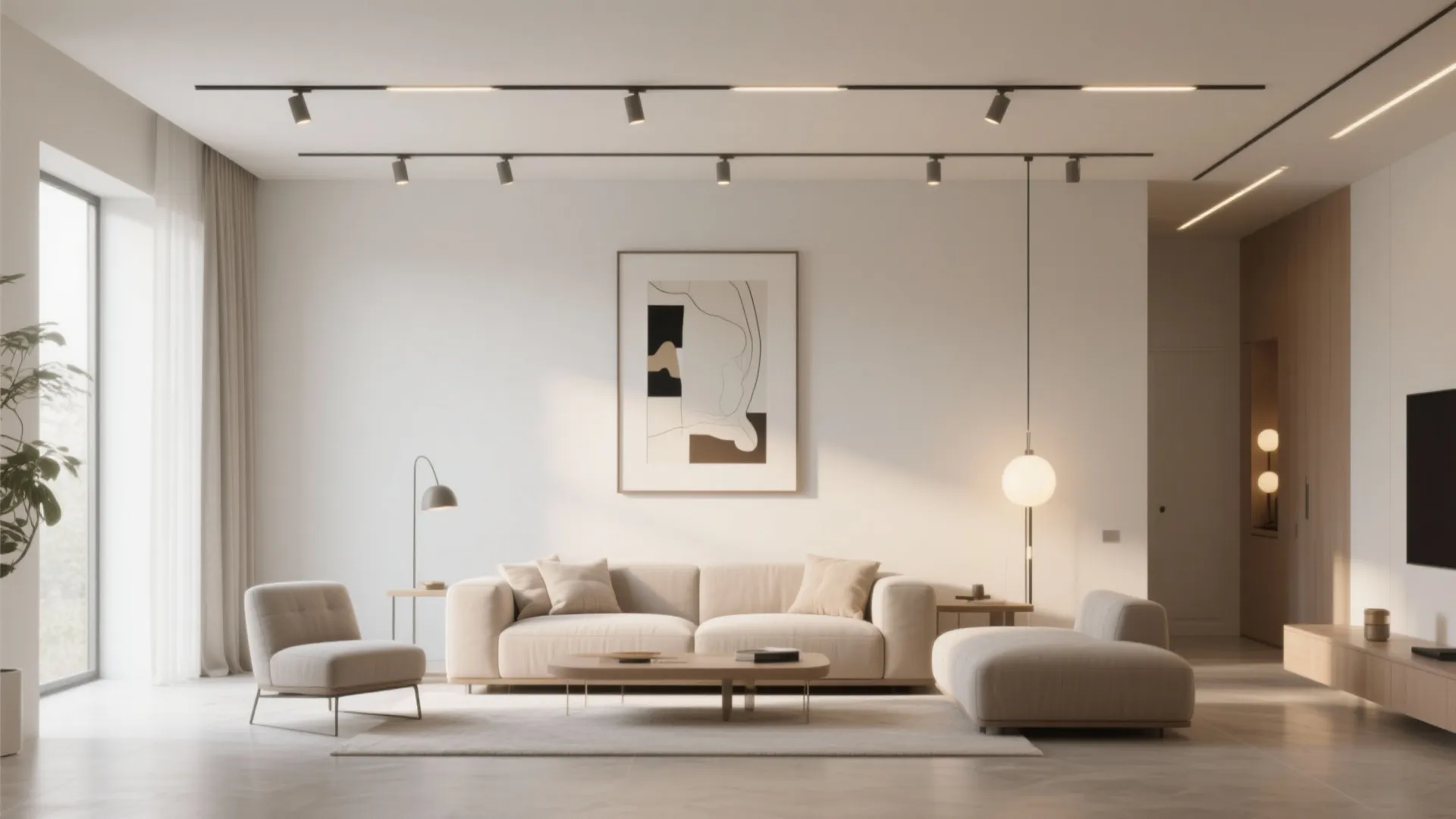 1. Minimalist Track Lighting