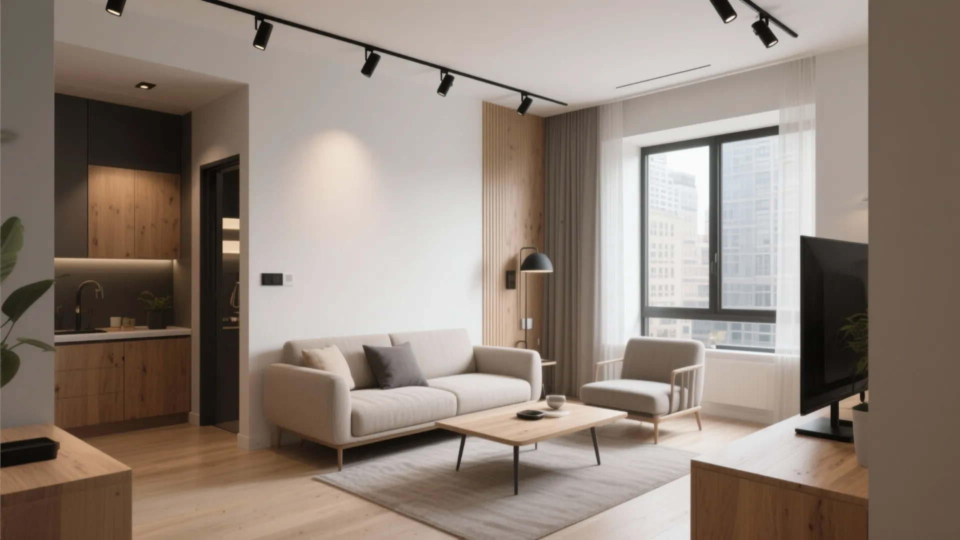 1. Minimalist Track Lighting for a Clean Look