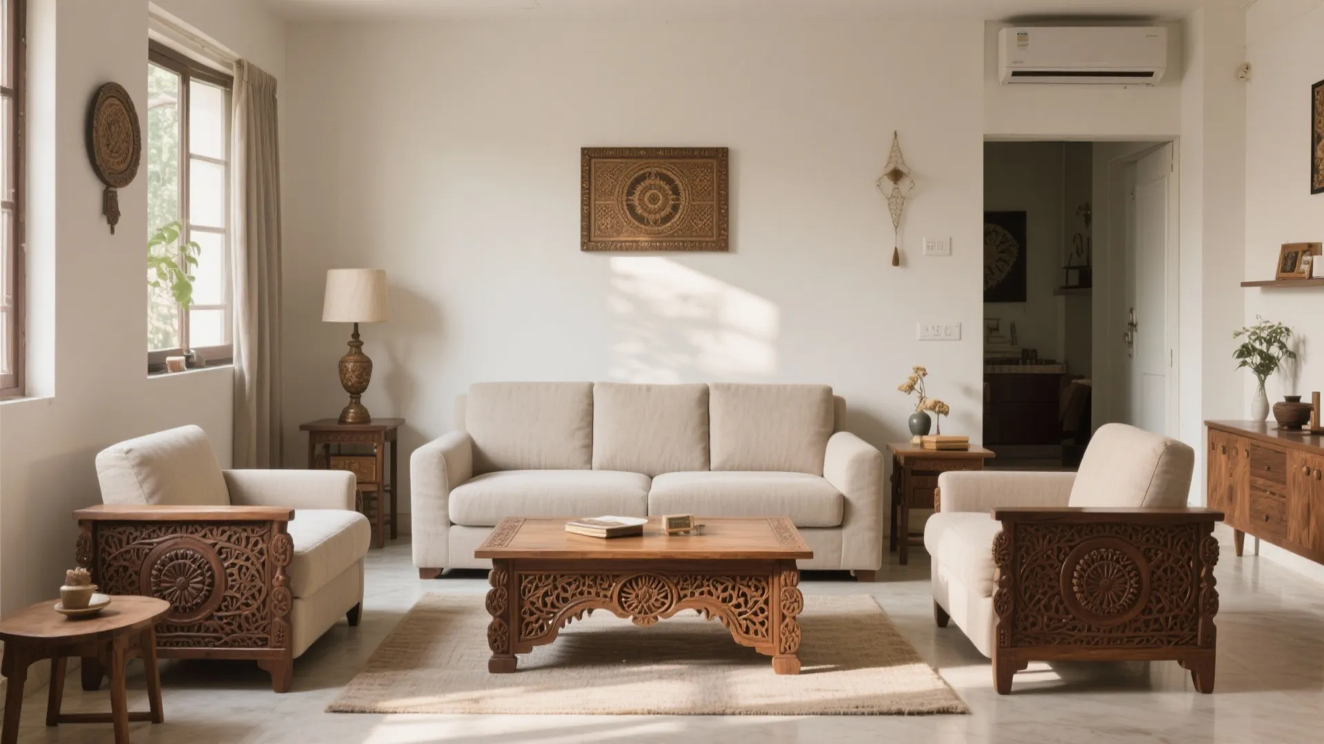 1. Minimalist Furniture with Traditional Accents