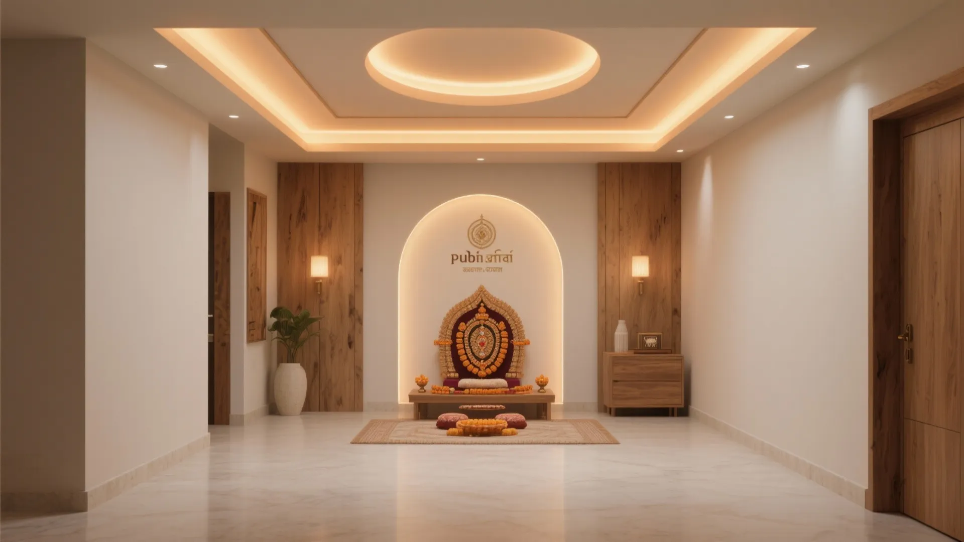 Minimalist Tray Ceiling with Recessed Lighting