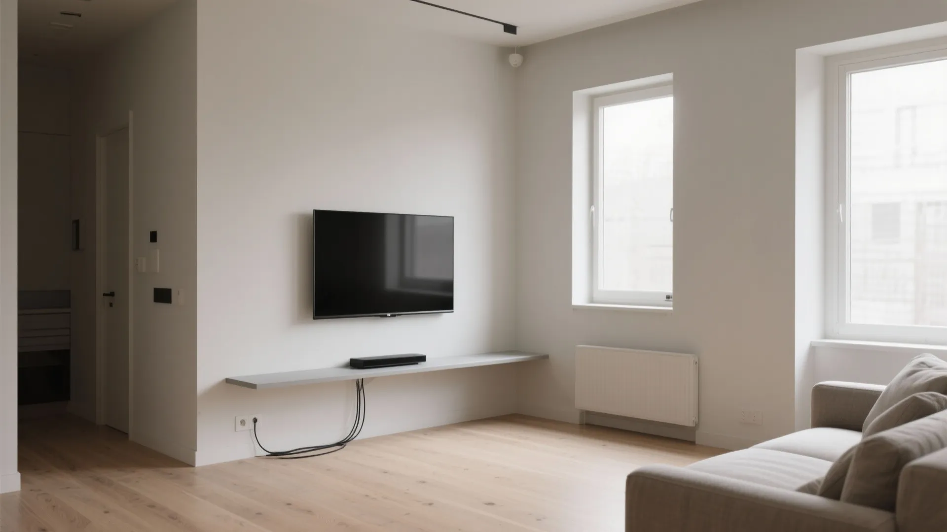 Minimalist Wall-Mounted TV Center