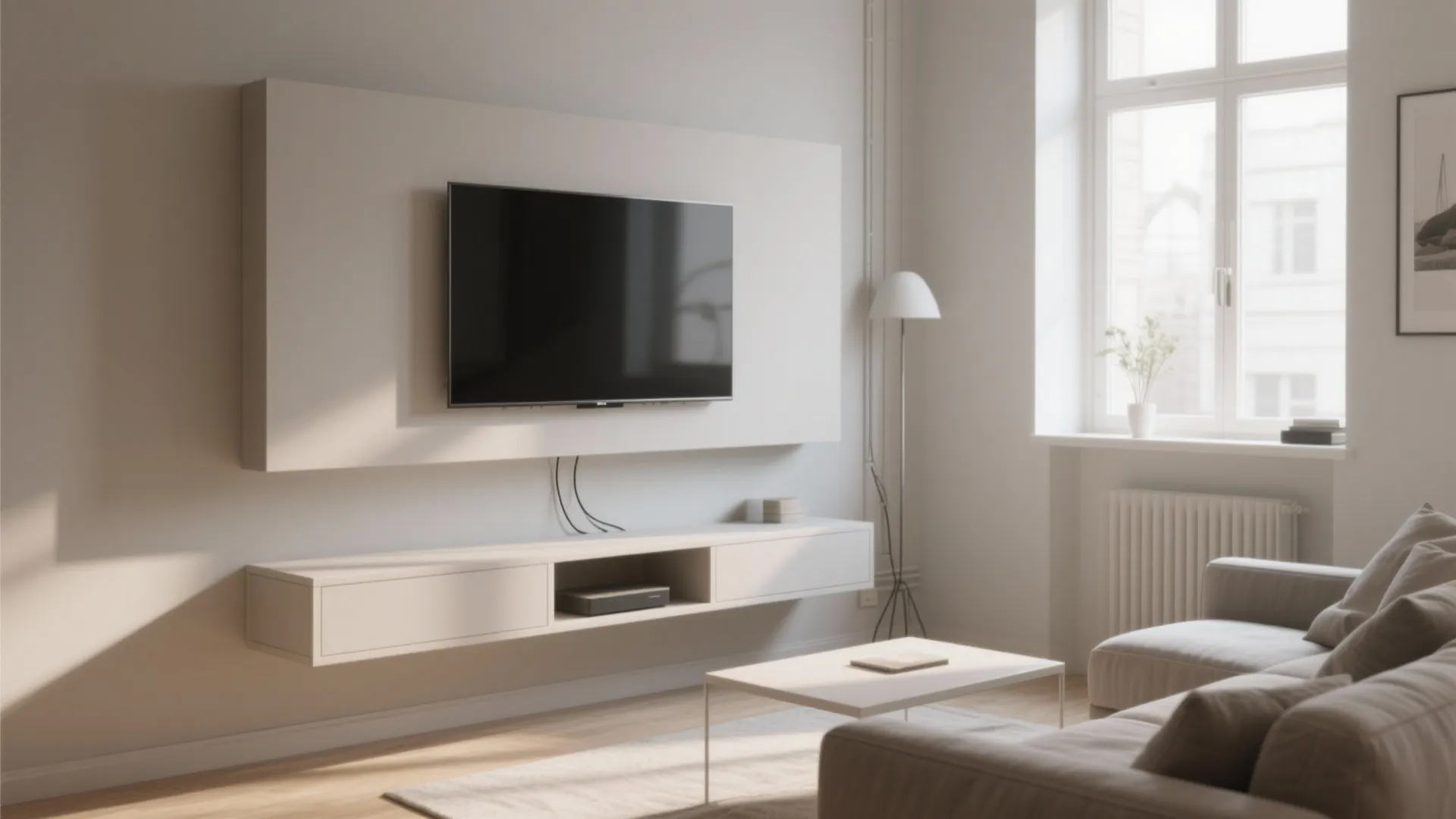 1. Minimalist TV Wall Unit