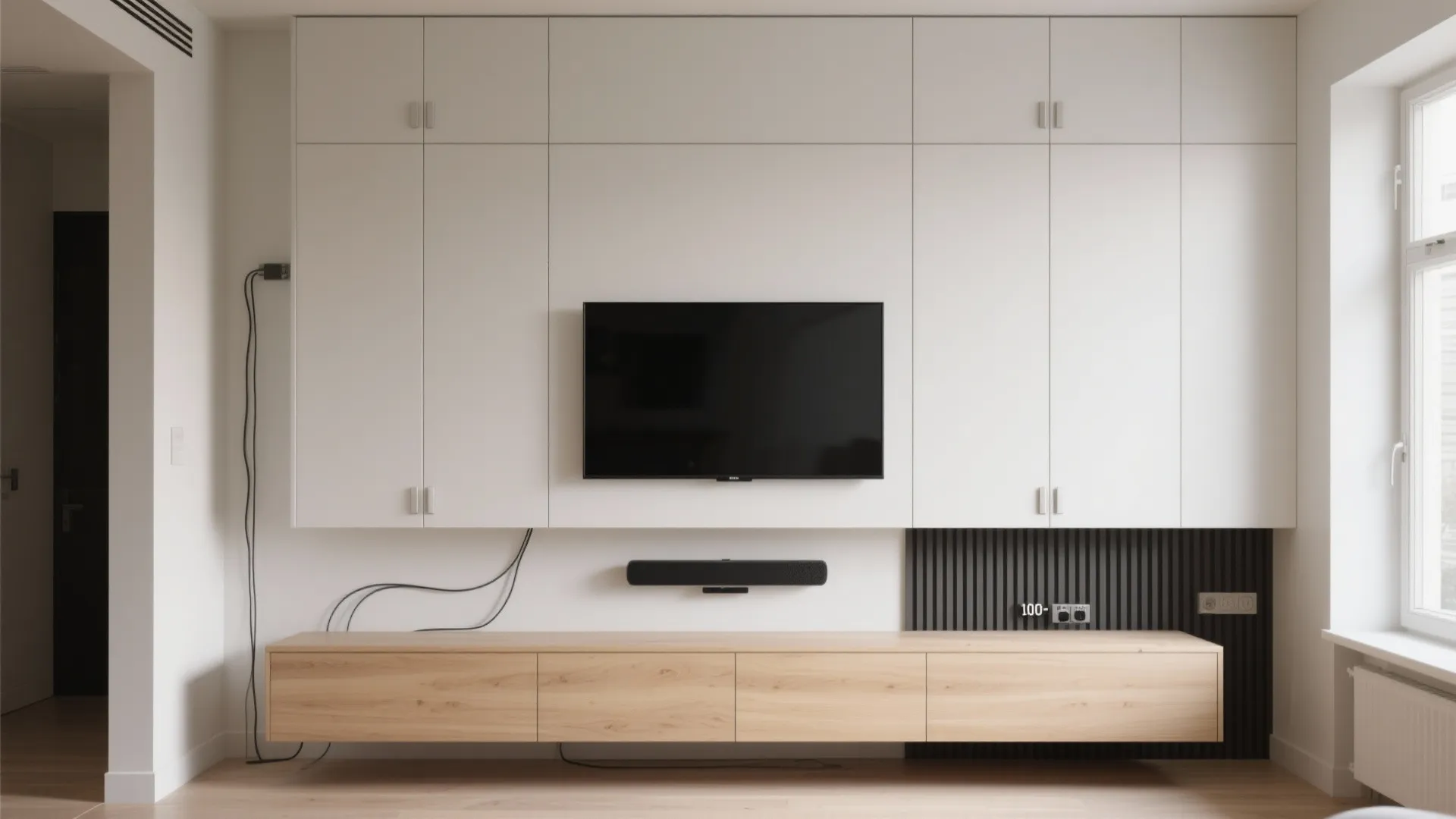 [Section: Inspiration List] Minimalist TV Wall with Hidden Storage