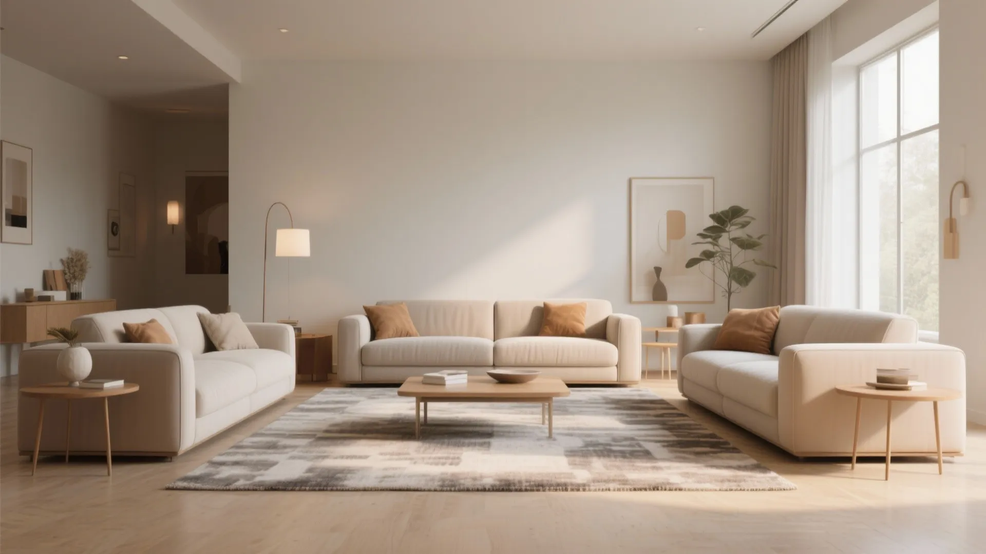 8. Minimalist Two-Sofa Layout