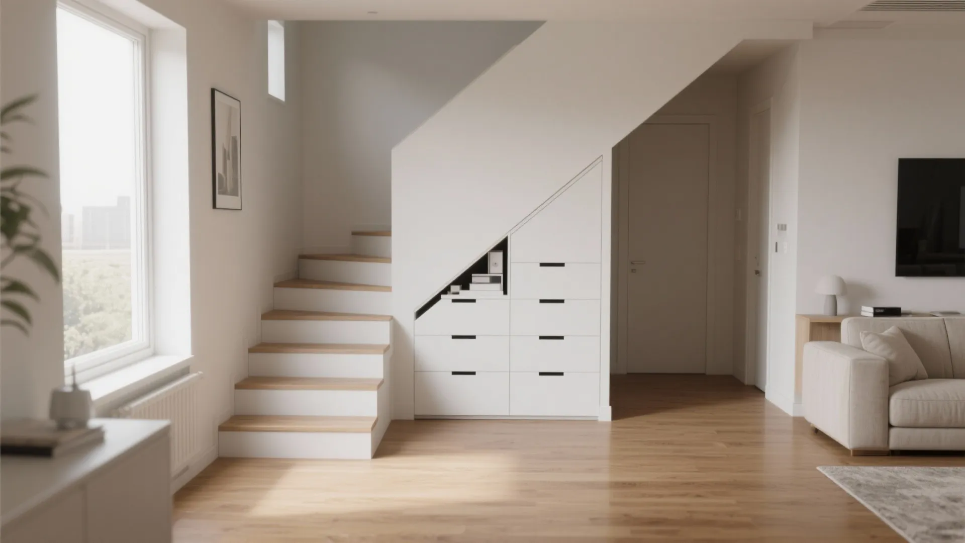 1. Minimalist Under-Stair Storage