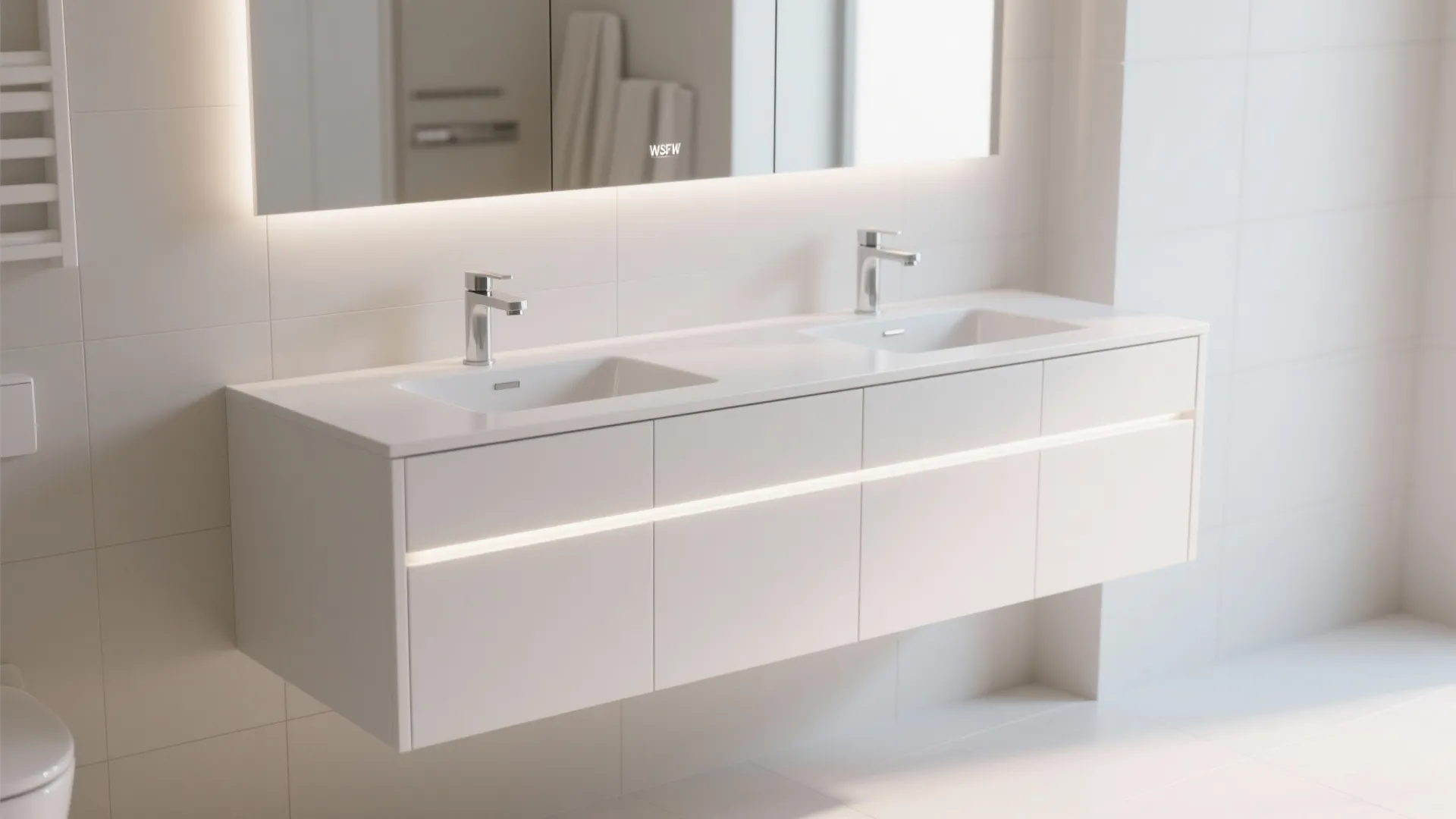 1. Minimalist Vanity with Hidden Storage