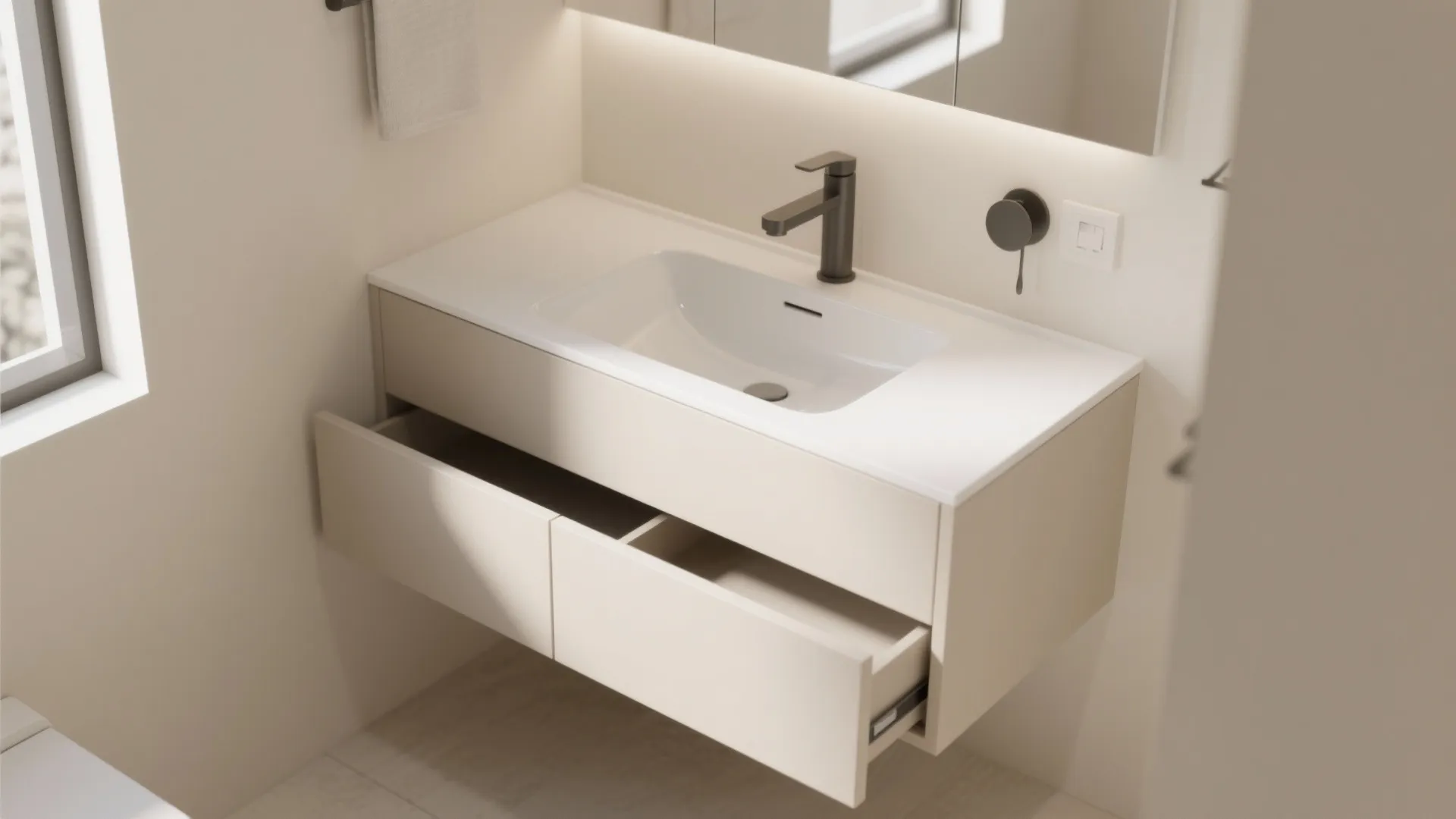 Minimalist Vanity with Hidden Storage