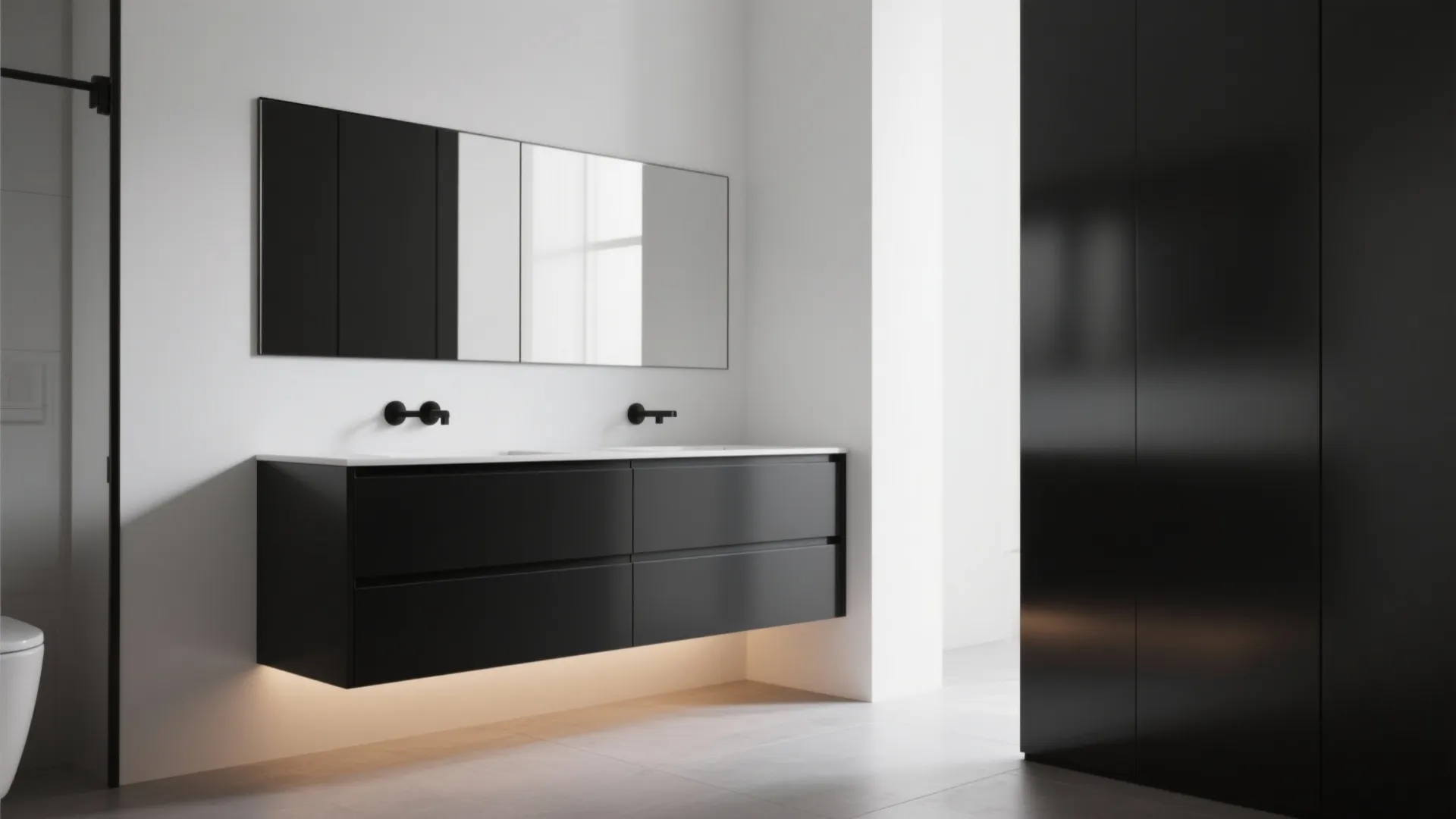 High-Contrast Minimalist Vanity