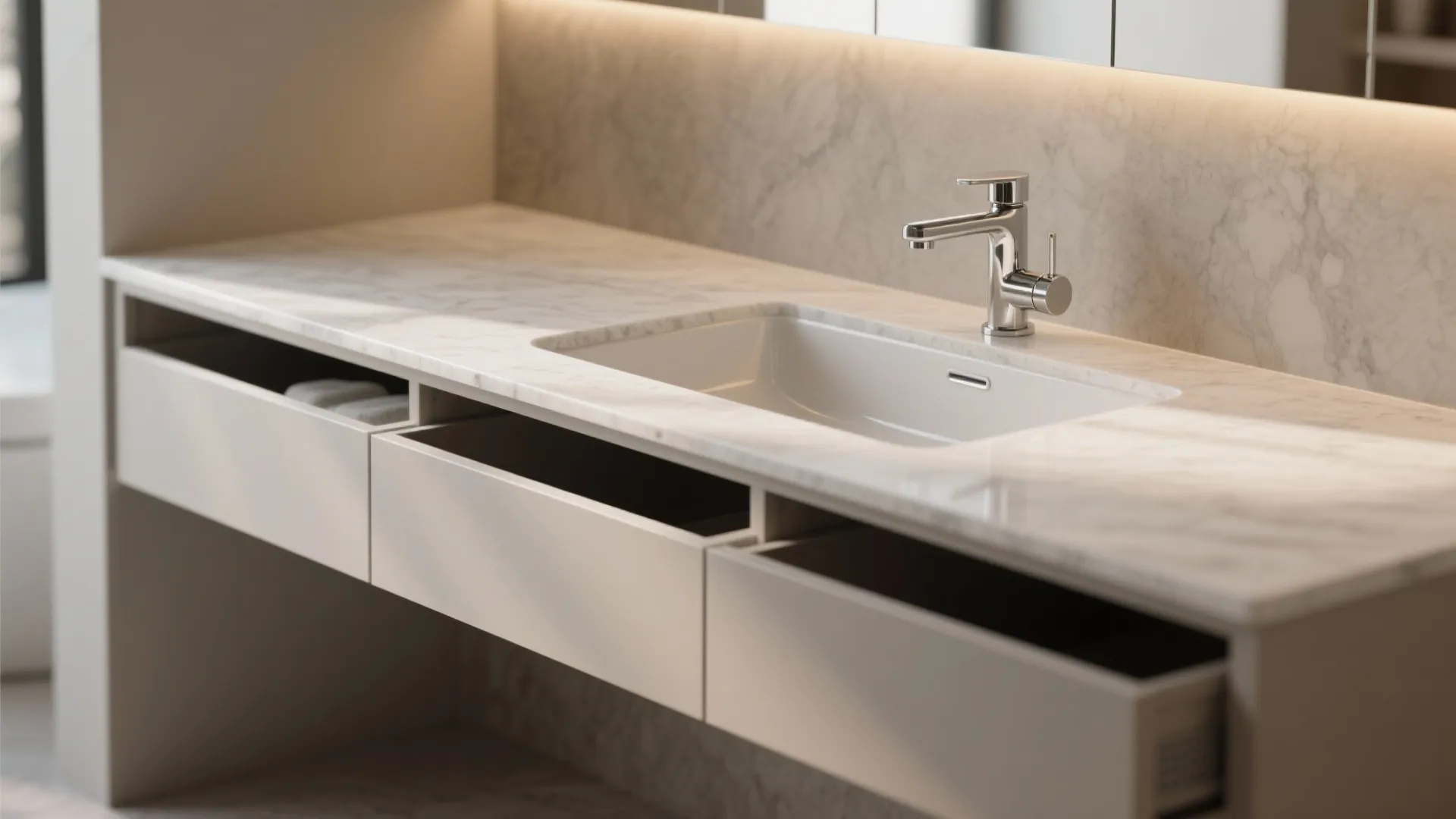 Minimalist Vanity with Hidden Storage