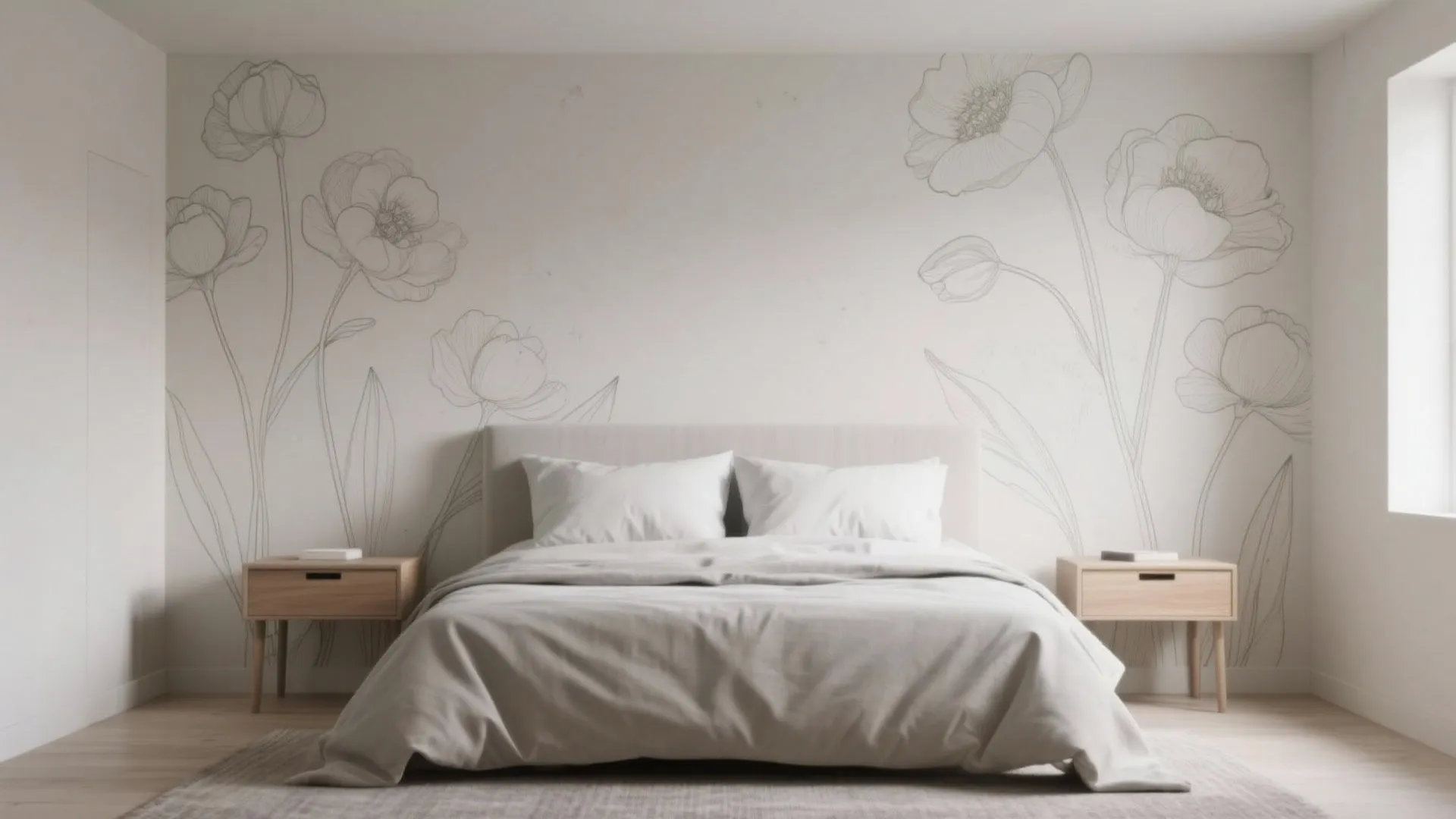 Minimalist Floral Accent Wall