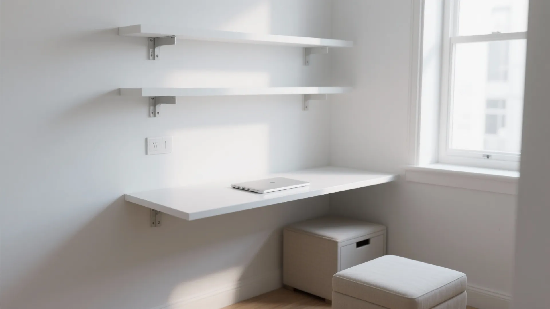 Minimalist wall-mounted desk