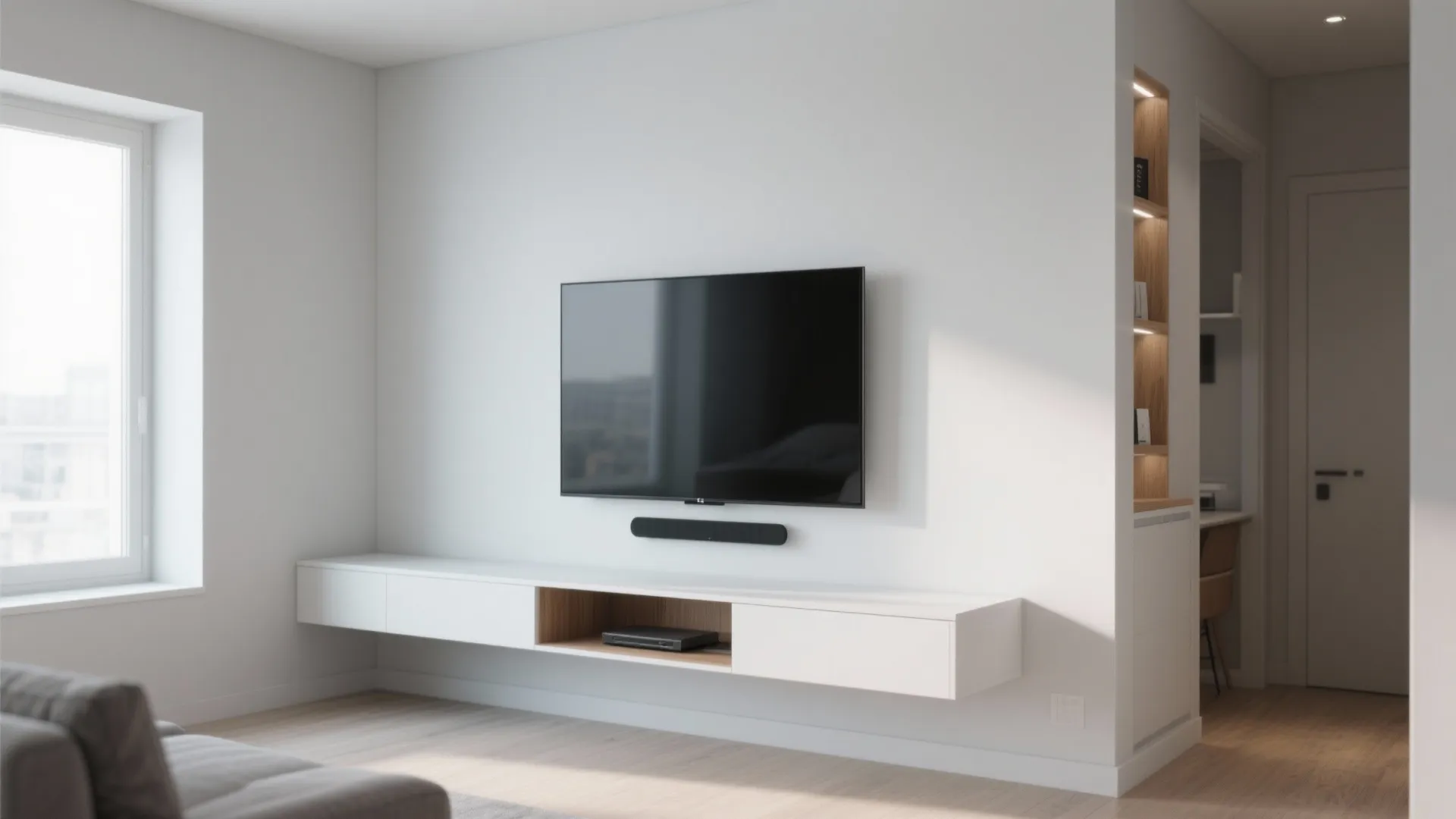 Minimalist Wall-Mounted LCD Unit