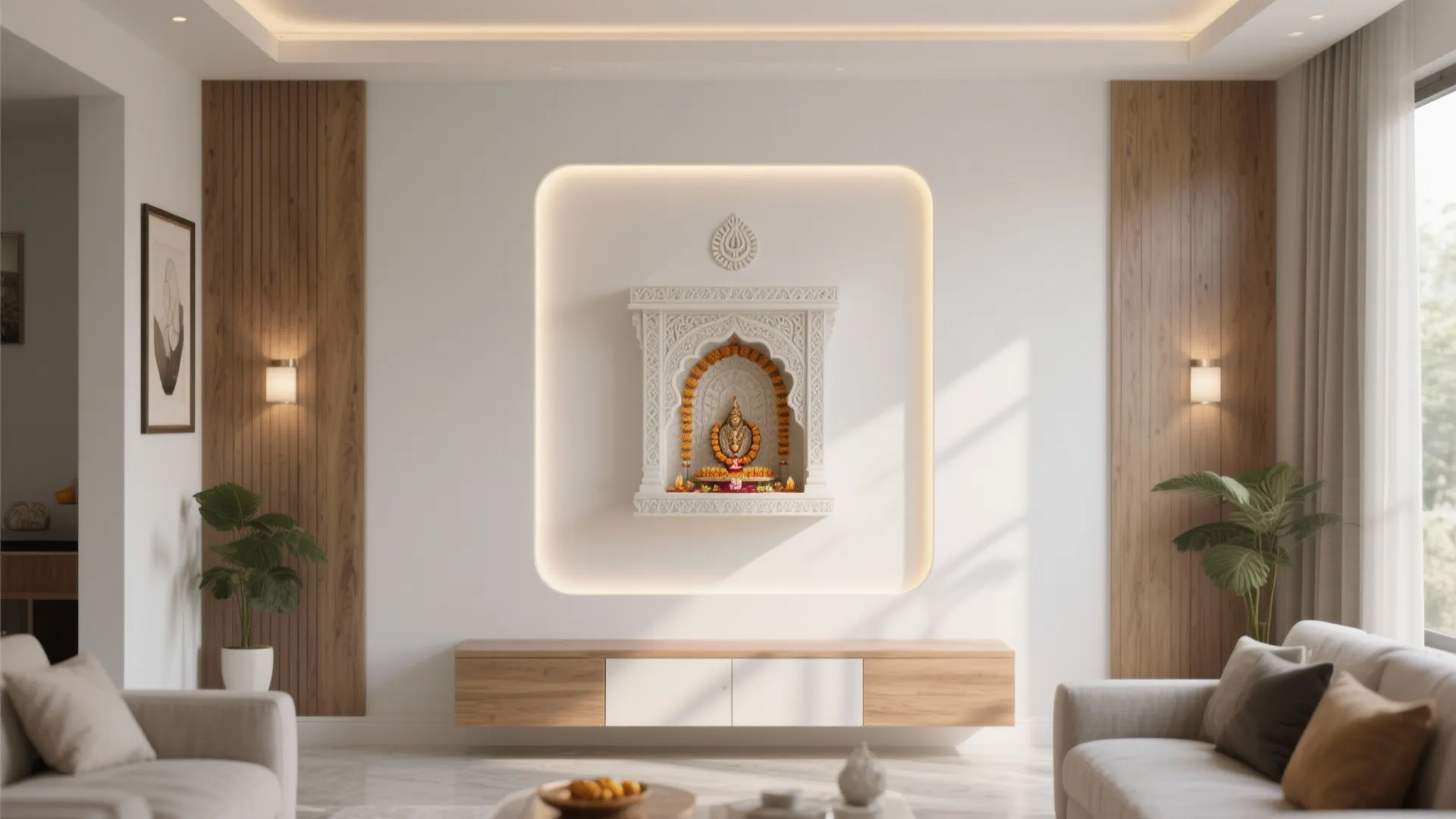 Minimalist Wall-Mounted Pooja Mandir