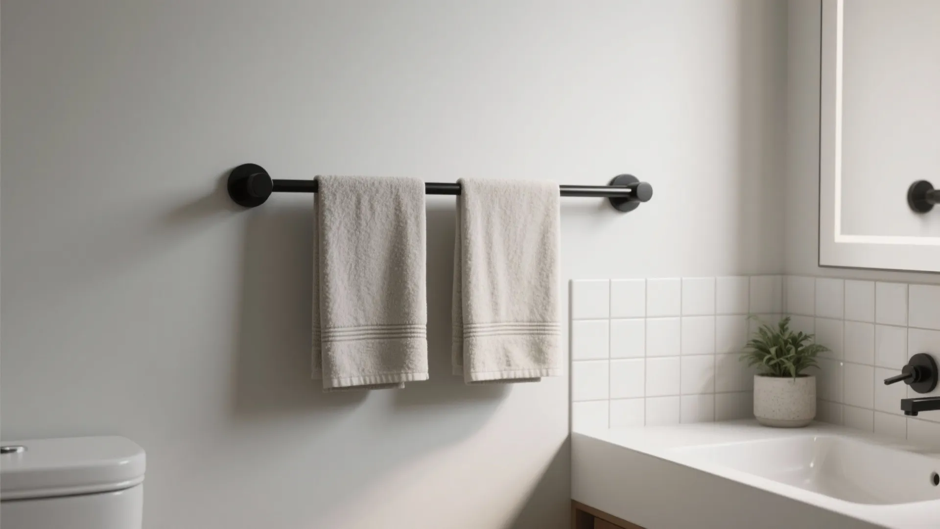 Minimalist Wall-Mounted Towel Rails
