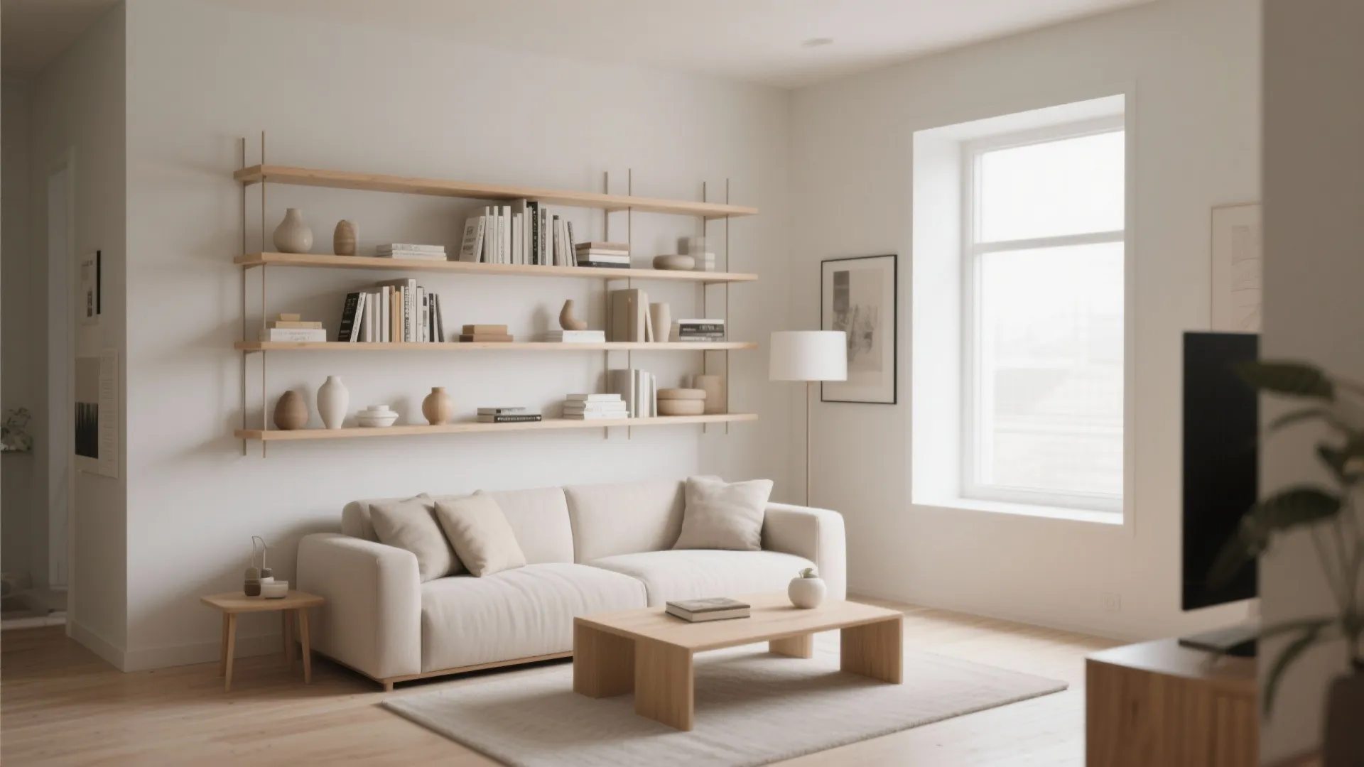 1. Minimalist Wall-Mounted Shelving