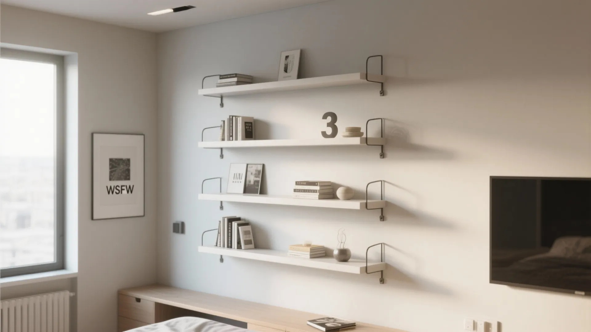 Minimalist Wall-Mounted Shelves