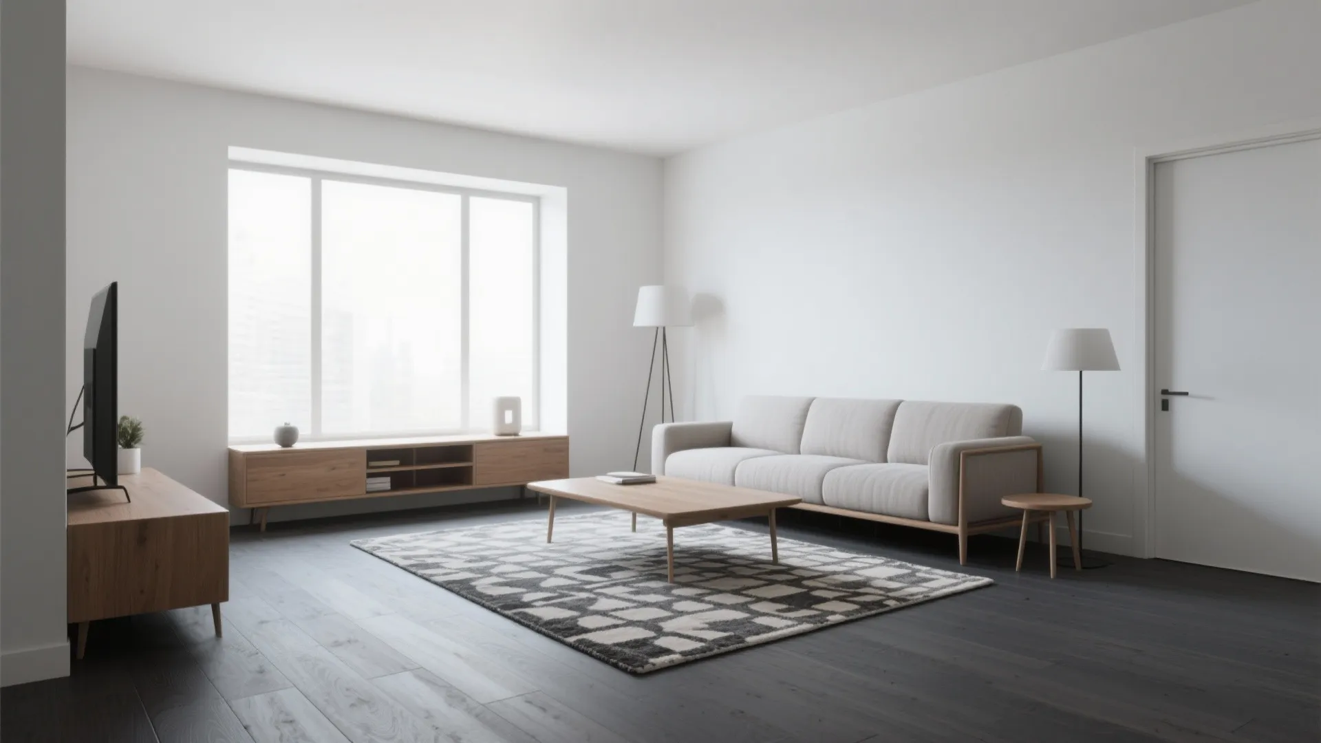 1. Minimalist Contrast with White Walls