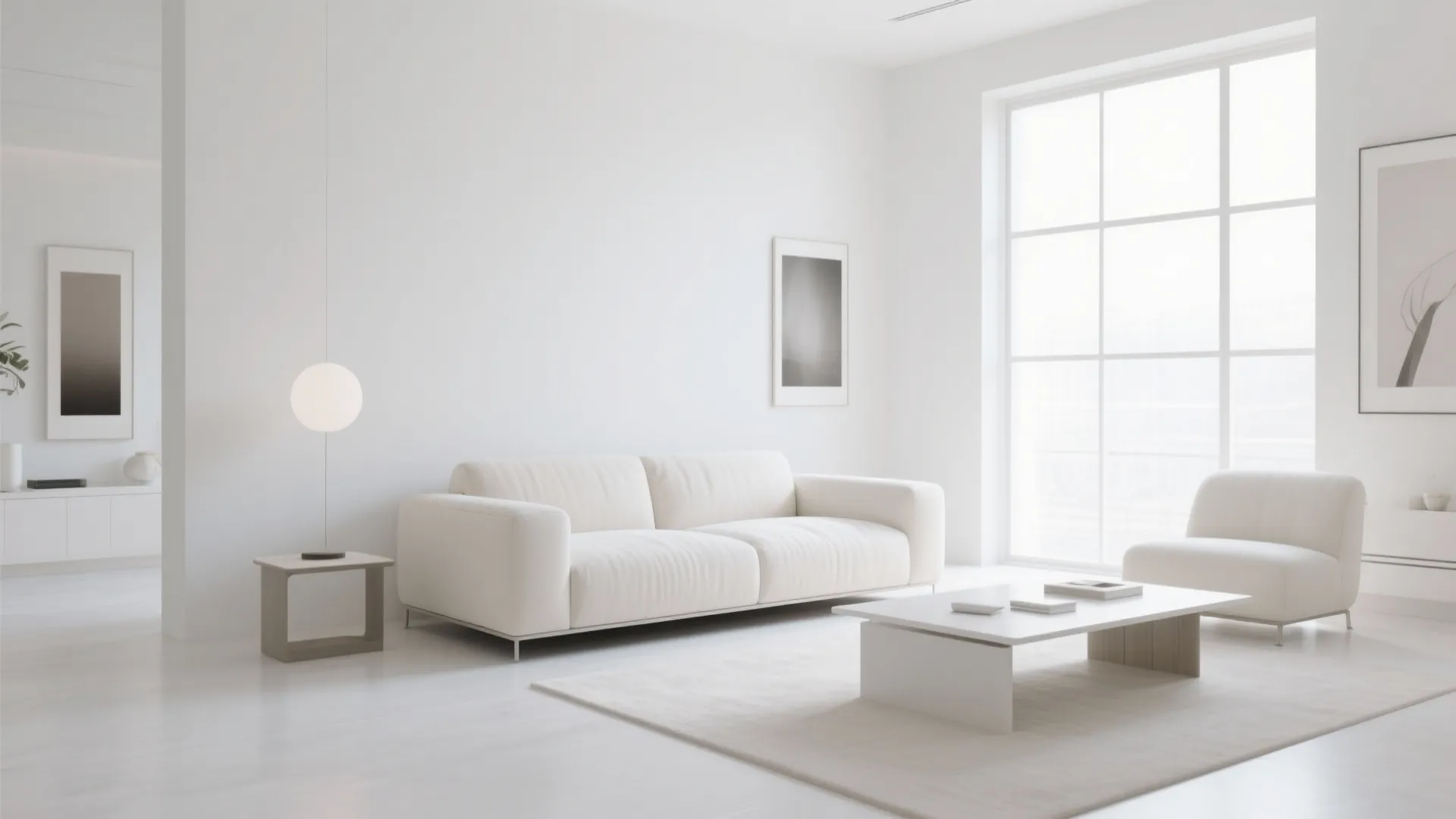 Minimalist White Living Space