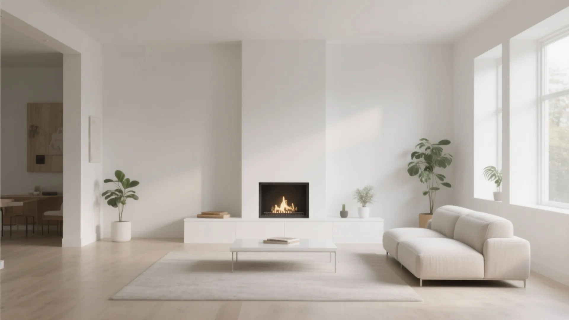 1. Minimalist White Mantel