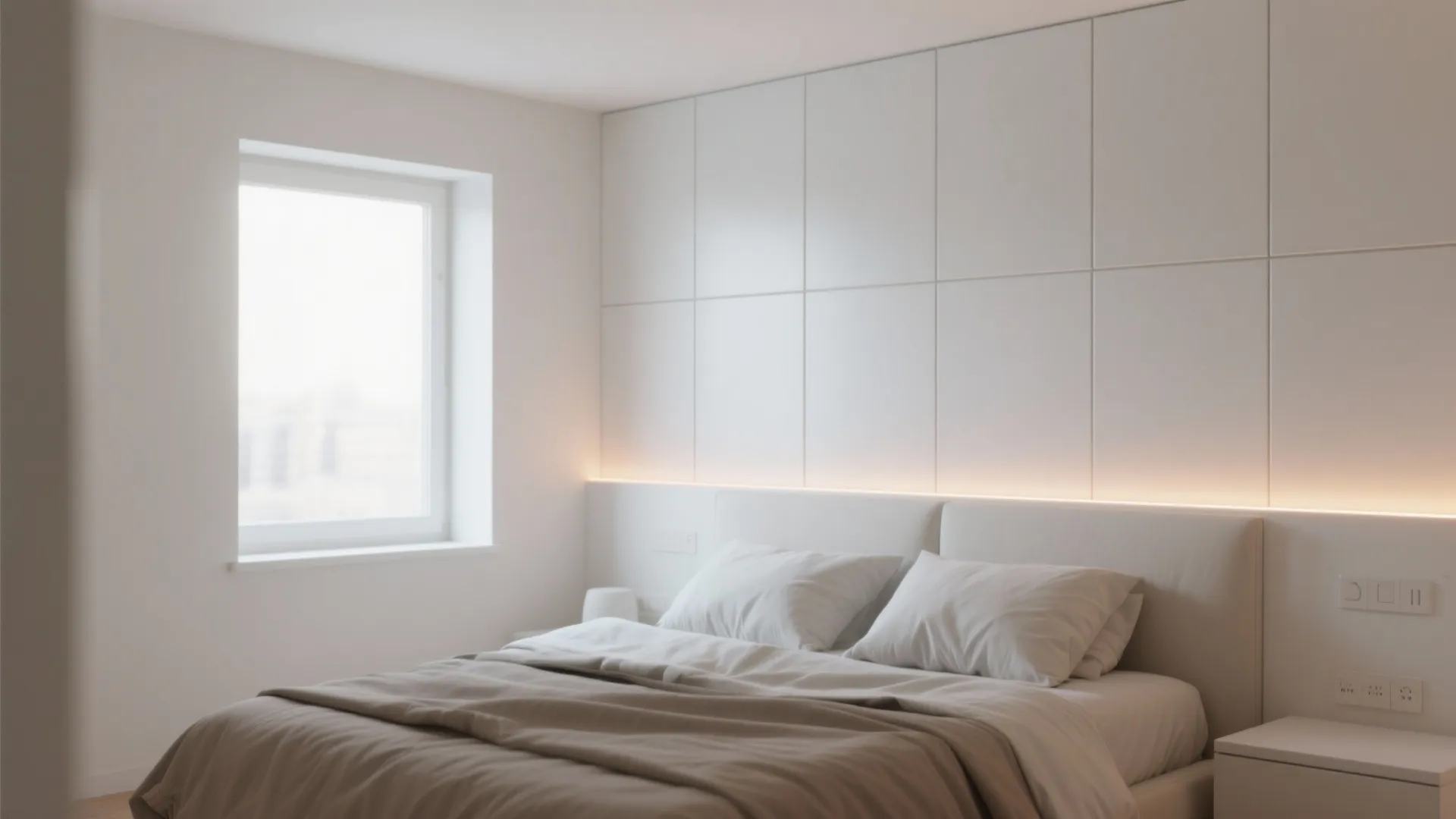 1. Minimalist White PVC Panels
