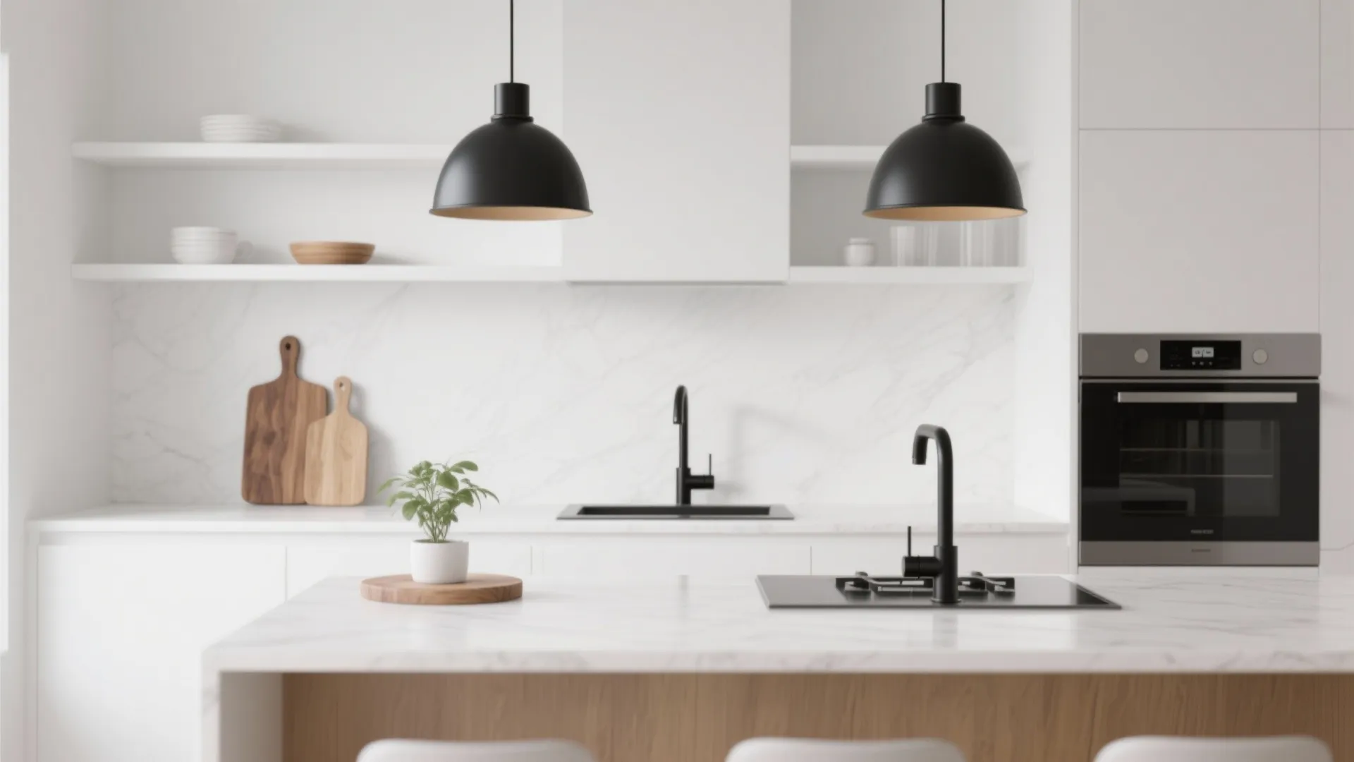 3. Minimalist white shell with black accents