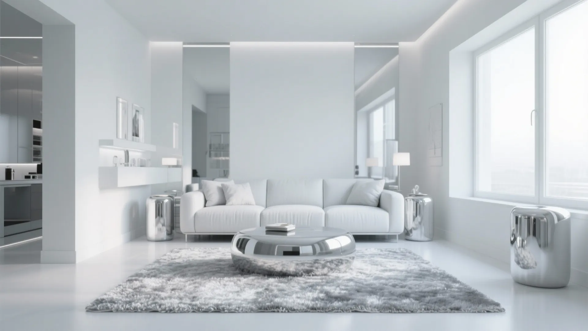 1. Minimalist White and Silver Palette