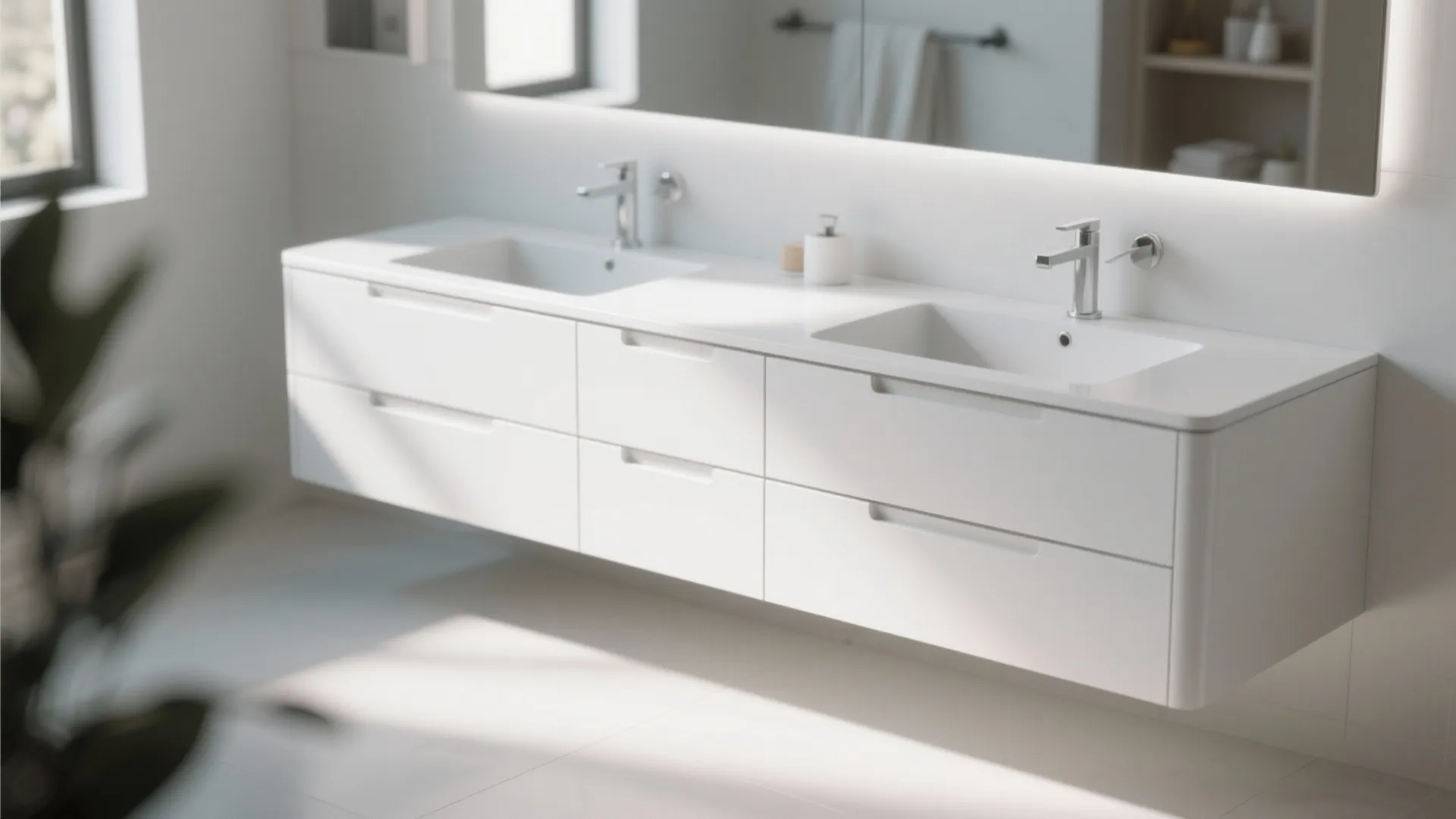 2. Minimalist White with Hidden Storage