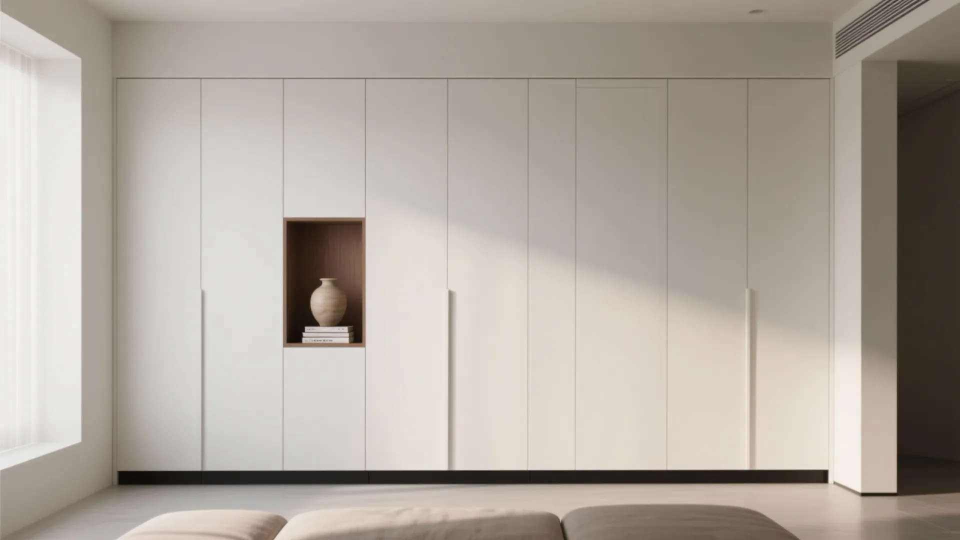 Minimalist wall almirah for calm living rooms