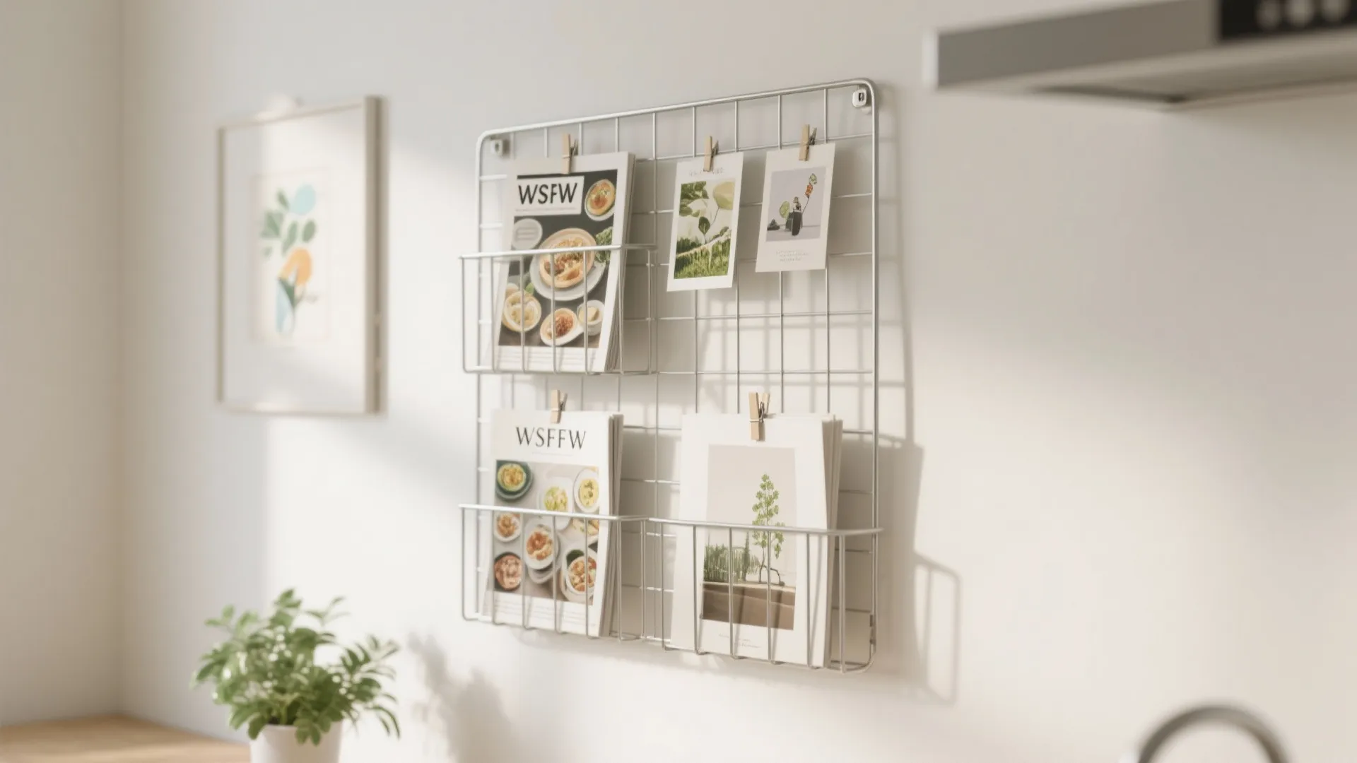 Minimalist Wire Grid Wall