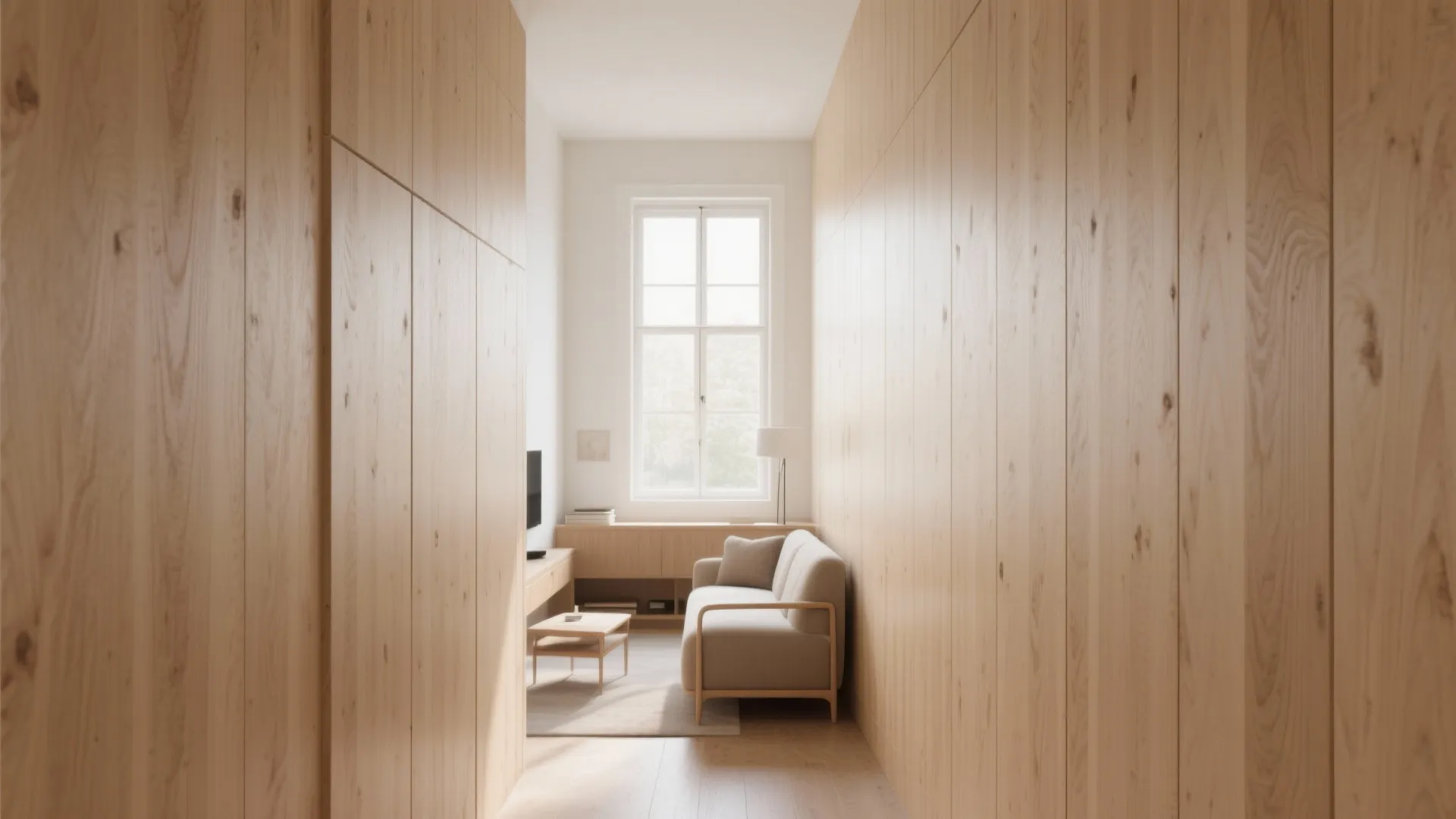 Minimalist wooden wall panels