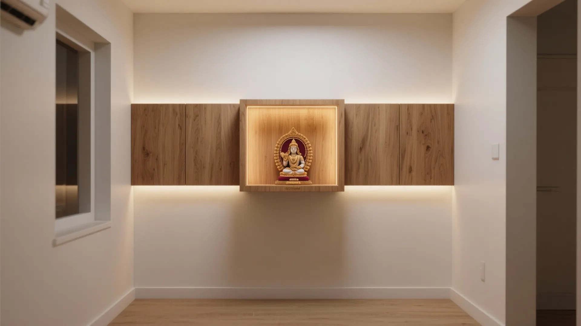 Minimalist Wooden Mandir