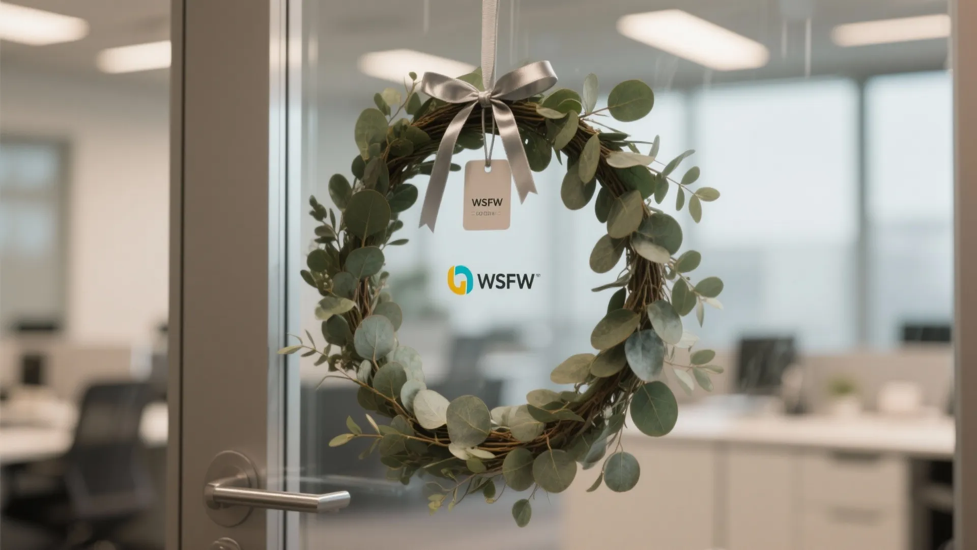 1. Minimalist Wreath with Branded Accent