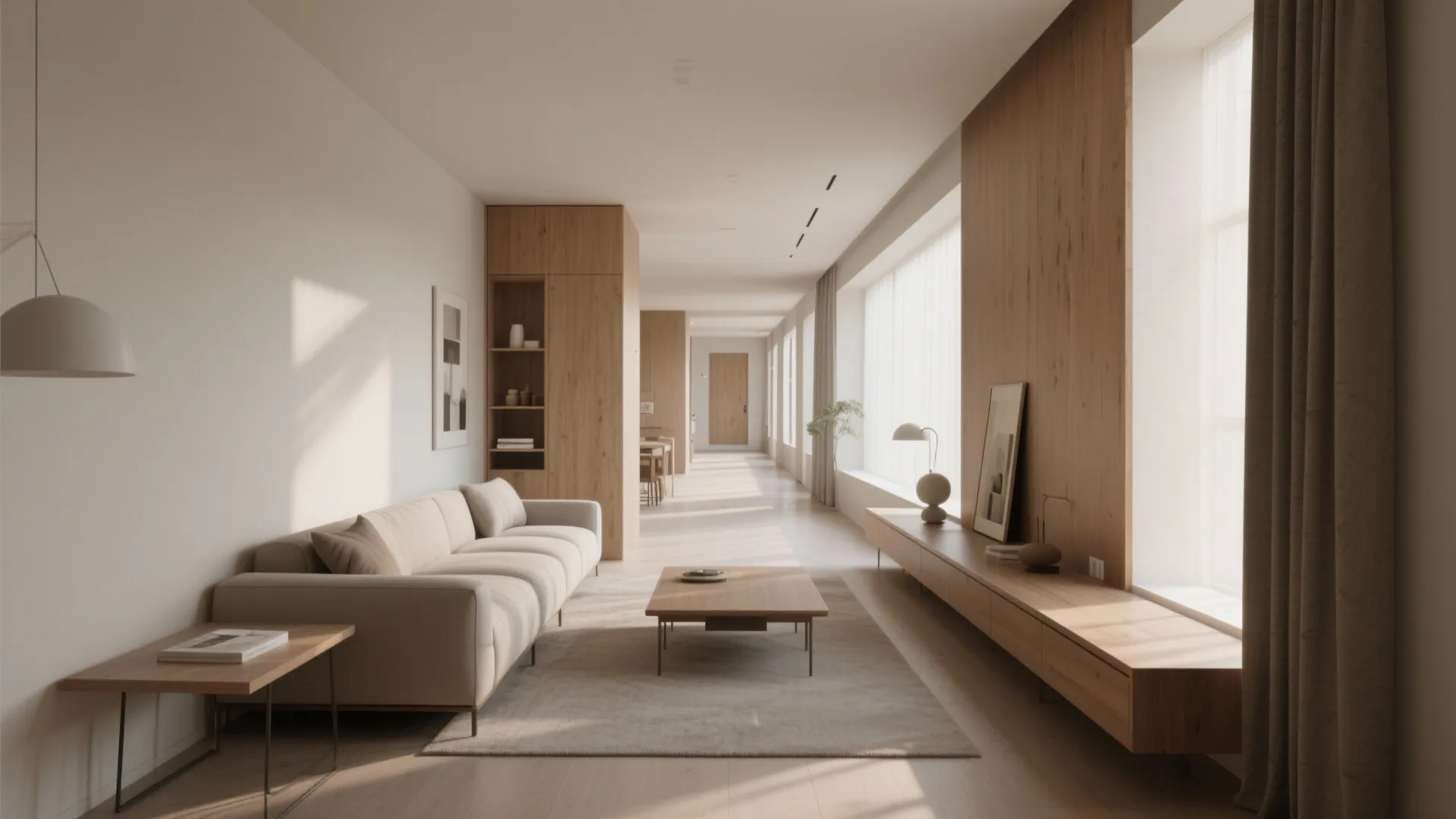 1. Minimalist furniture zoning