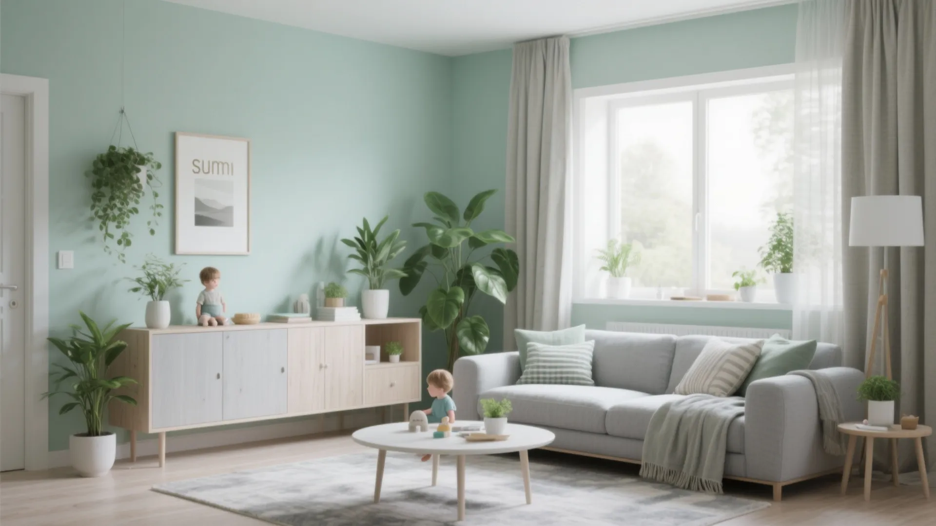 Pastel Mint with Light Ash Laminate