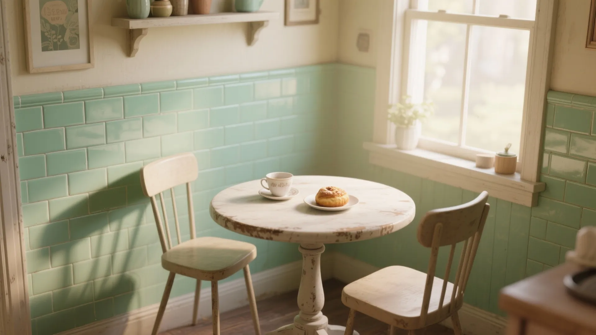 2. Minty Bright Breakfast Nook