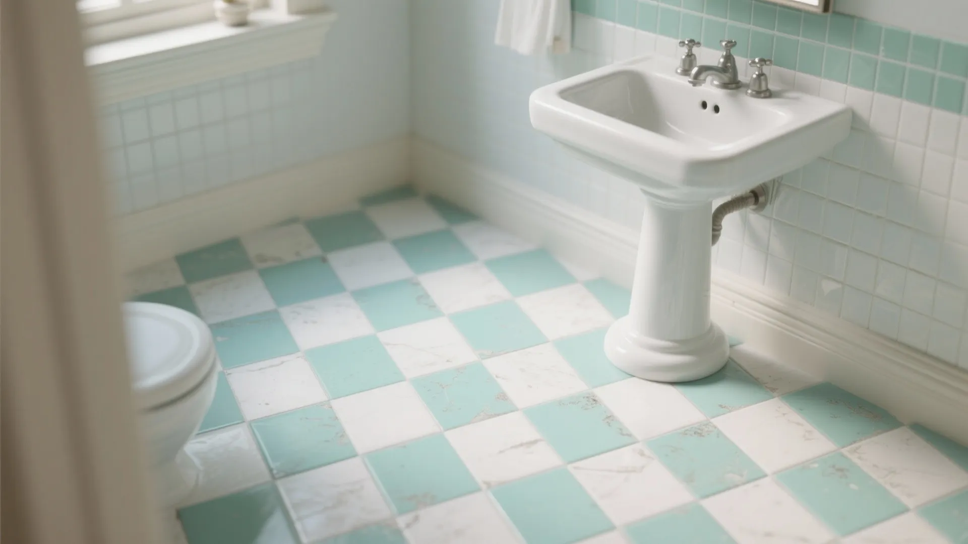 1. Mint checkerboard for a retro-modern twist