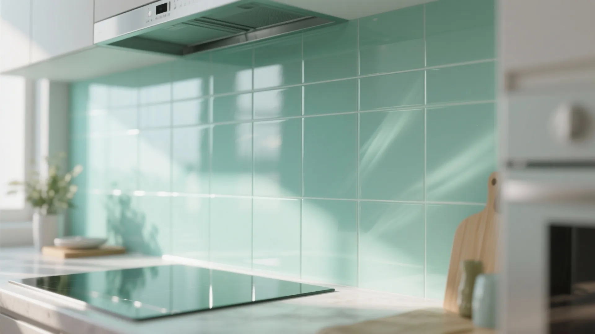 Glass Backsplash for Open Feel