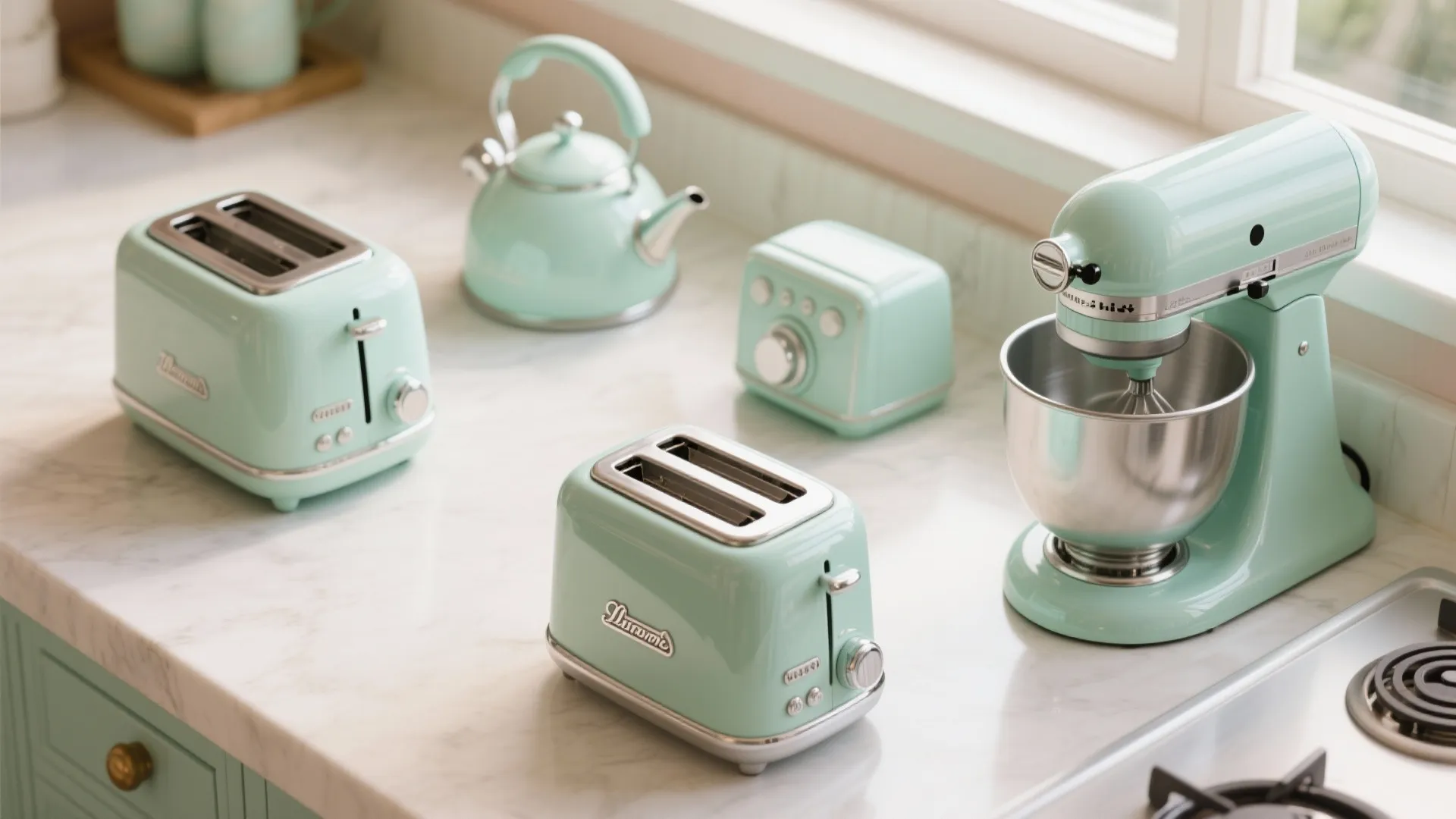 7. Mint Green Appliances
