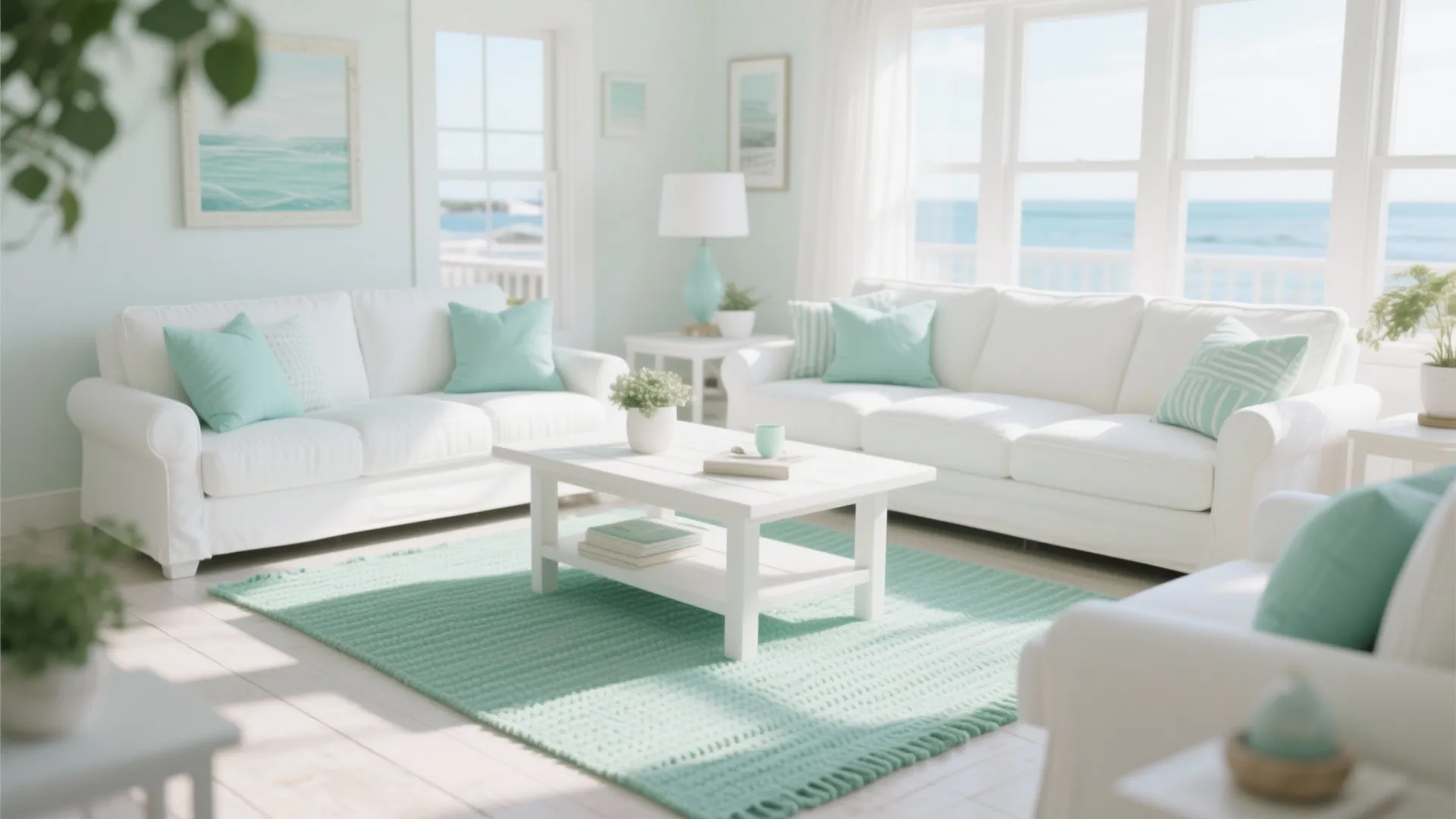 6. Mint Green Rugs and Textiles