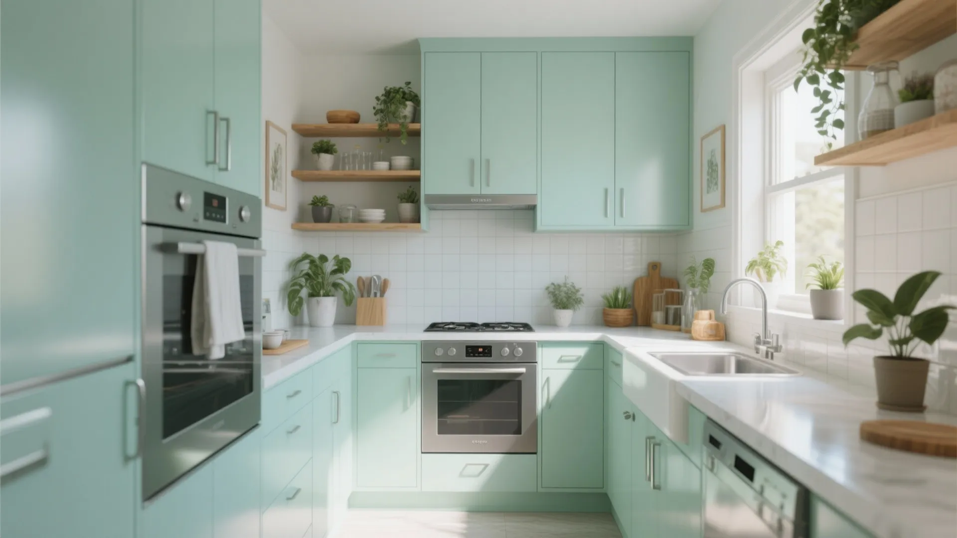Fresh Mint for Light, Airy Kitchens