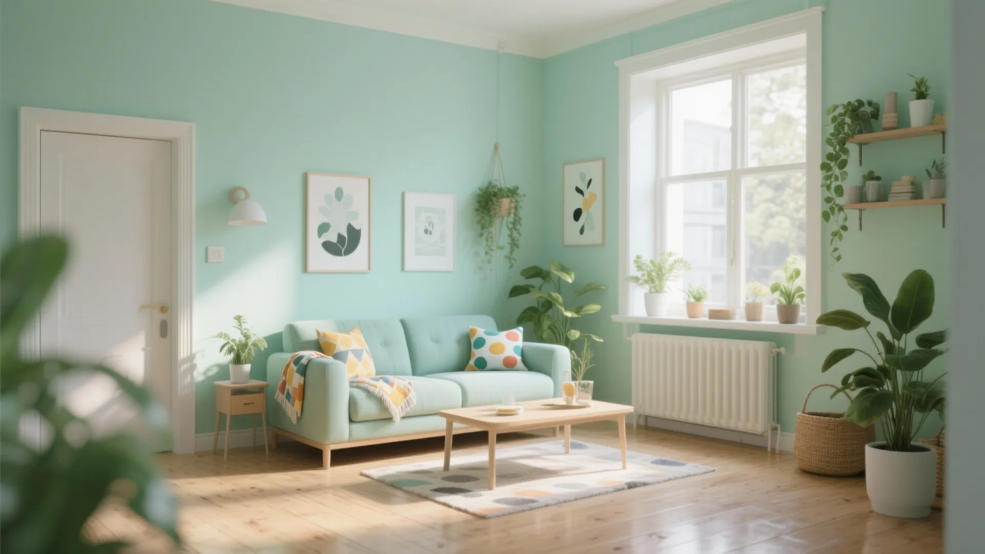 4. Mint Green — Brighten Small Living Rooms
