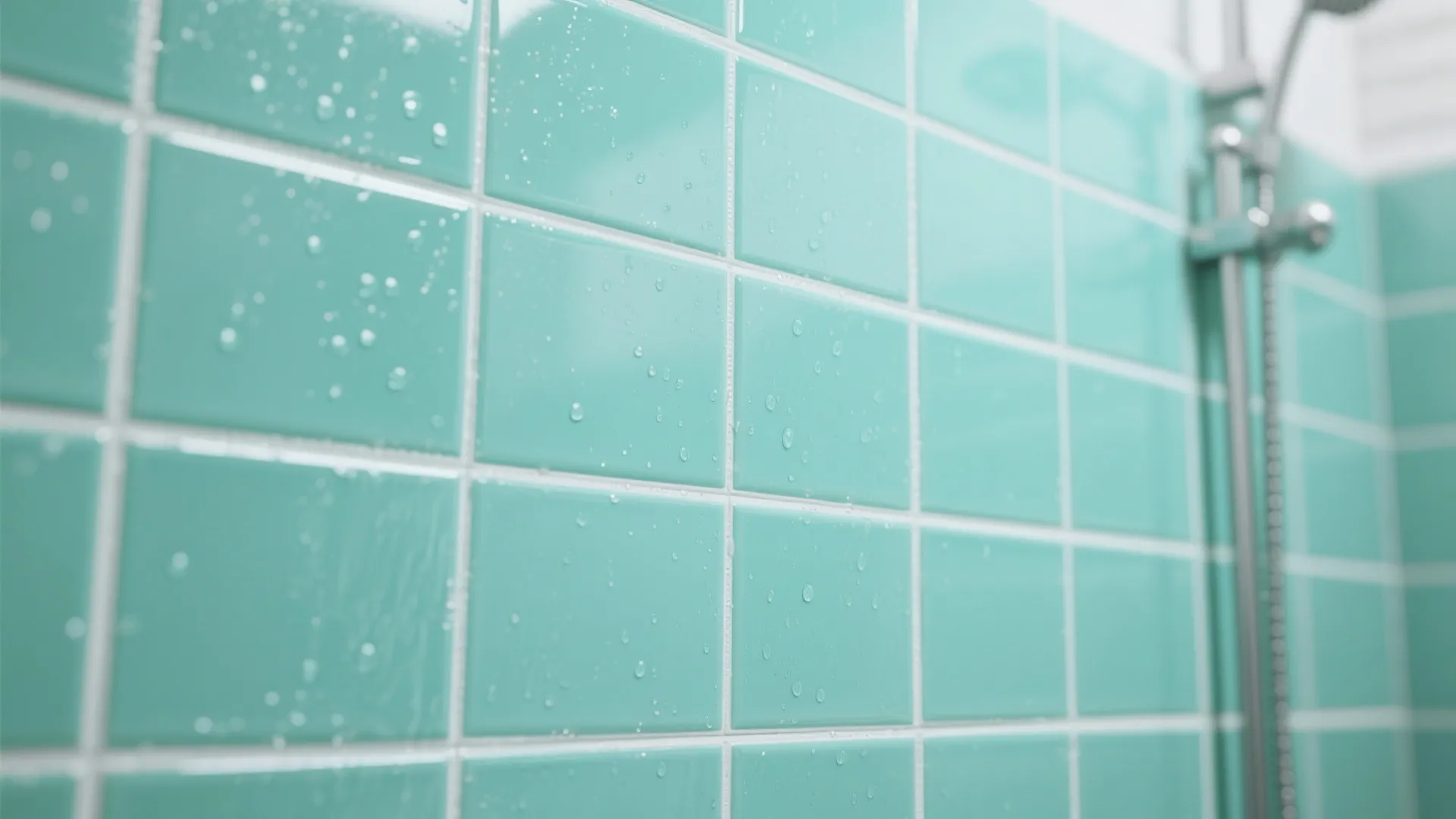 1. Mint Subway Tile and White Grout