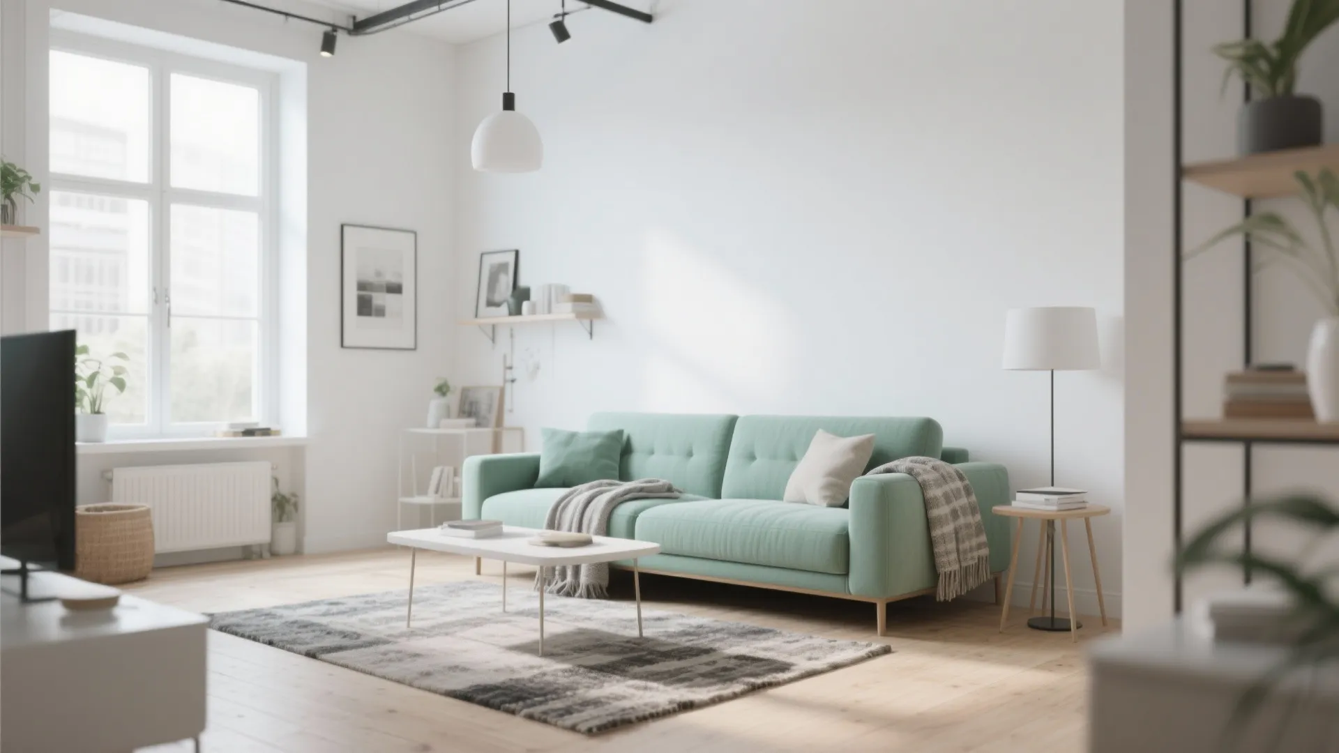 1. Minimalist Contrast with White Walls