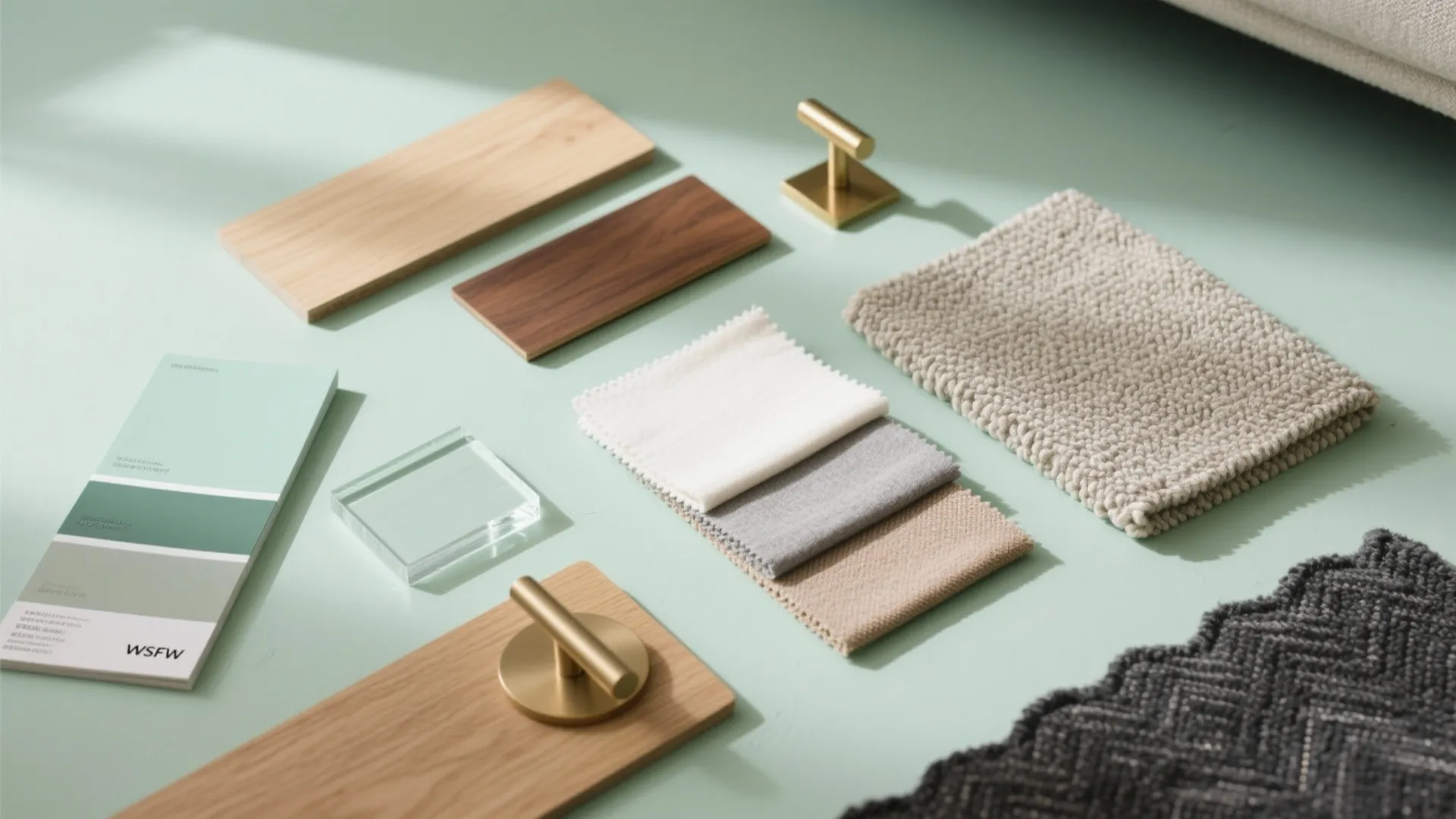 Mint + Warm Woods and Subtle Brass