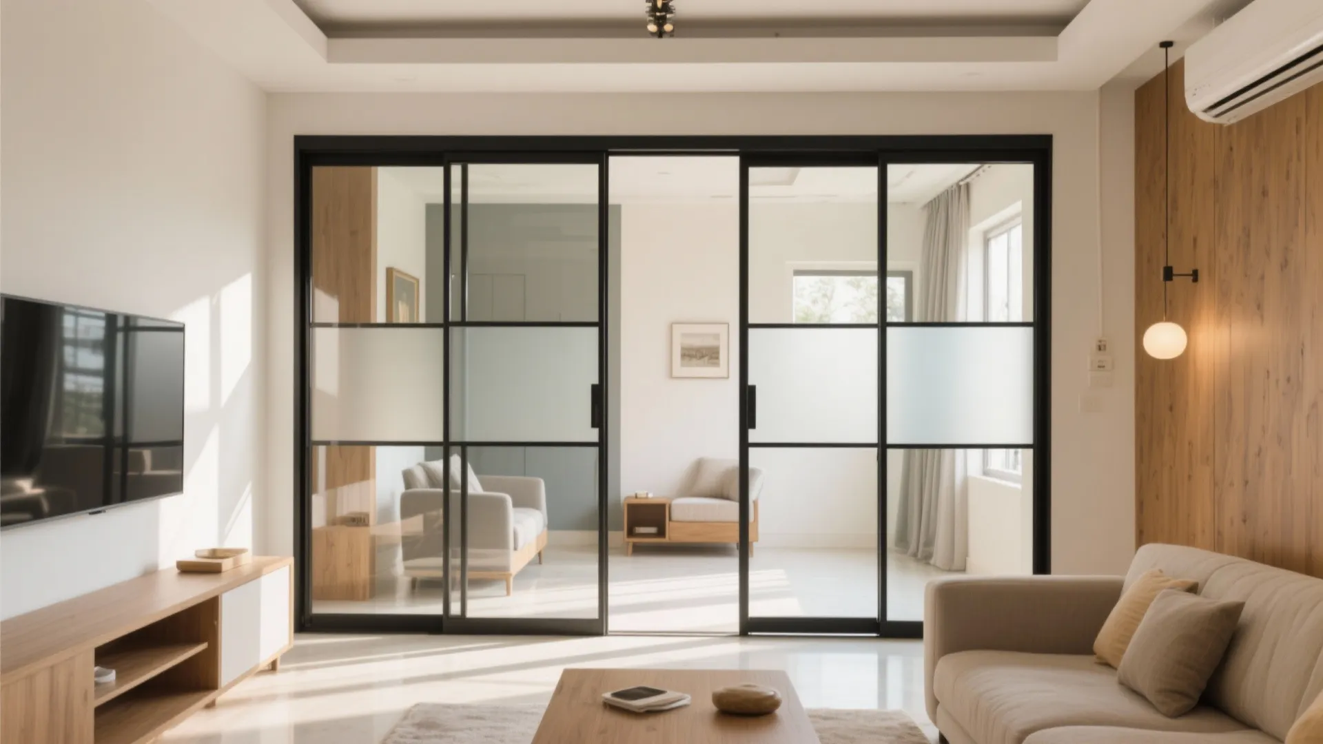 1) Sliding Glass Partitions to Flex Your Space