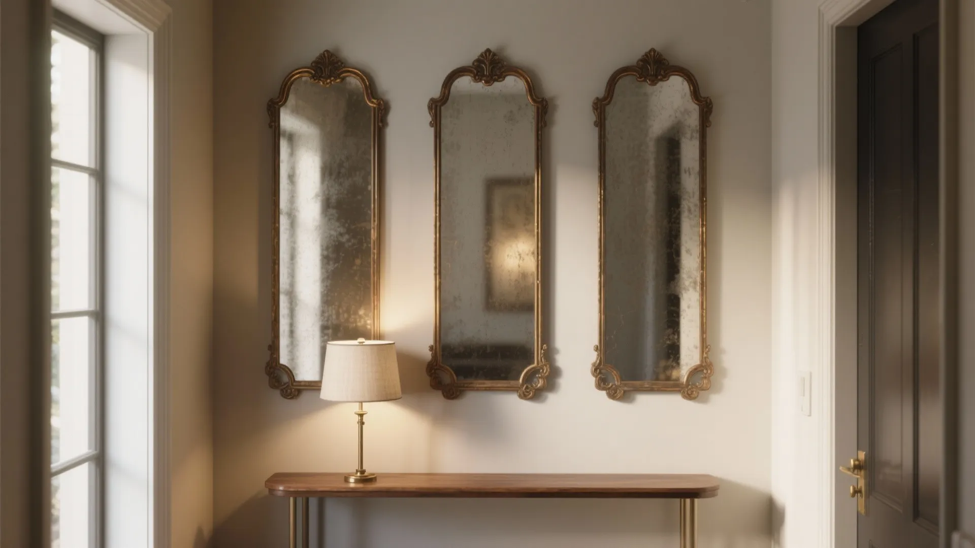 Mirrored and Glass Panel Accents