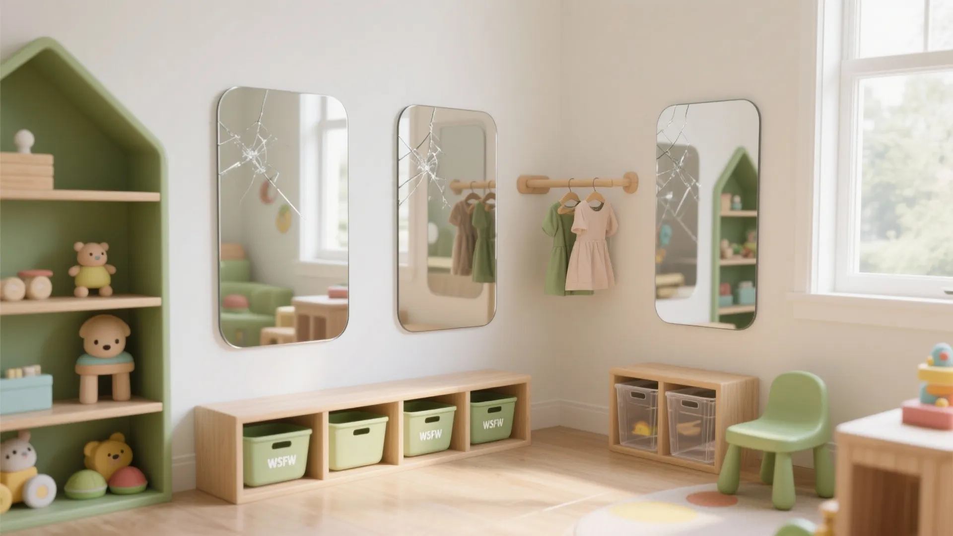 Light, Acrylic, and Mirror Elements for Depth and Supervision