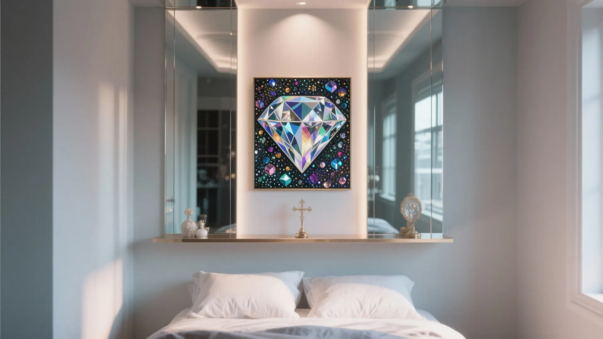 5. Create a dedicated mini-altar with mirror backing