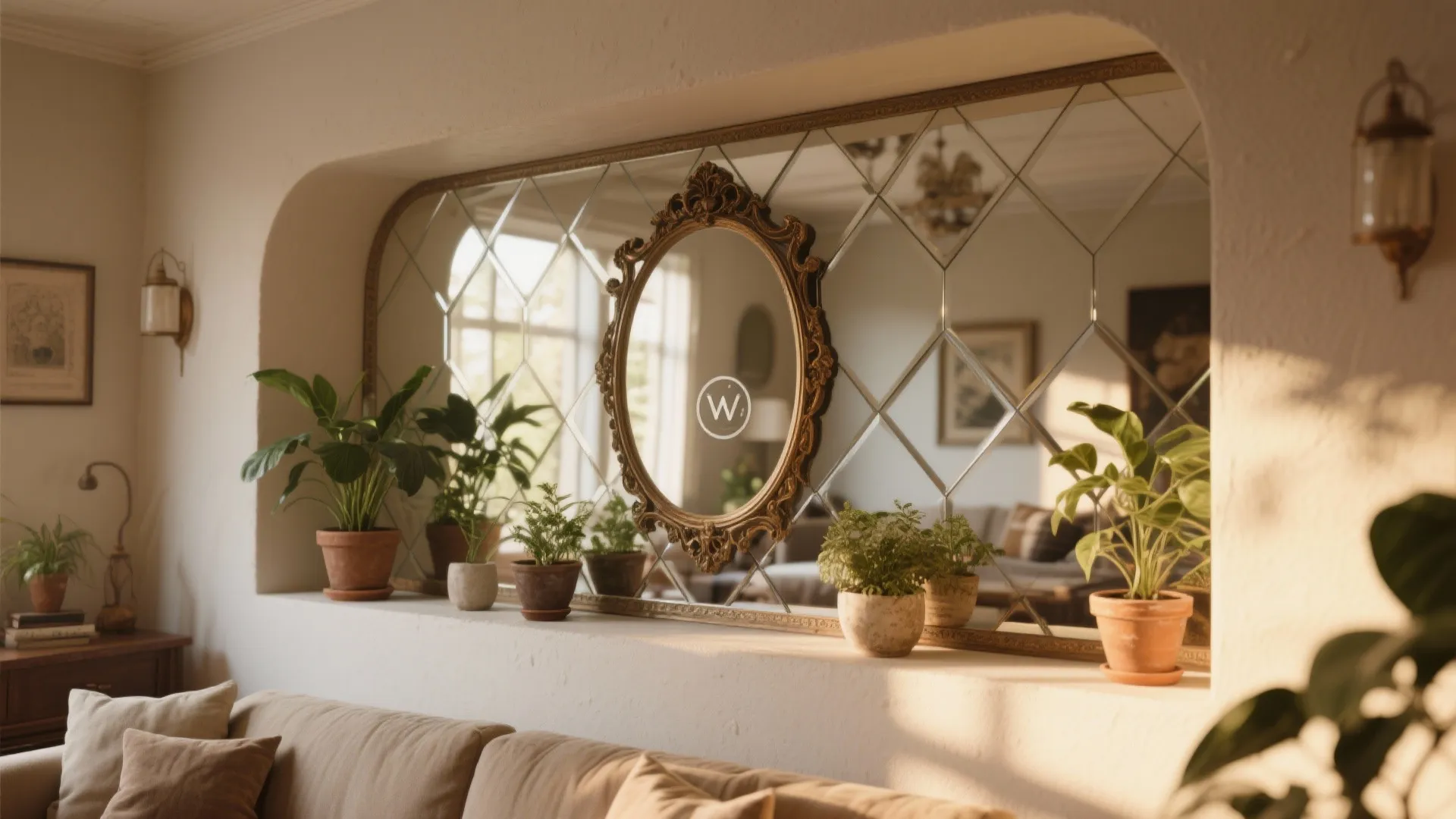 8. Mirror-Backed Niche